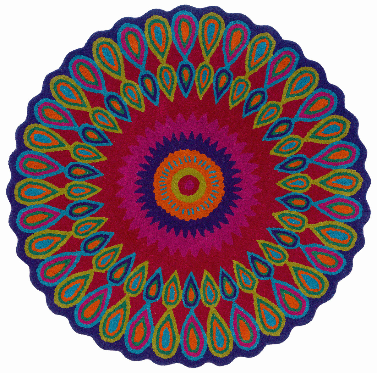Pink Peacock Indoor Area Rug - Silo view