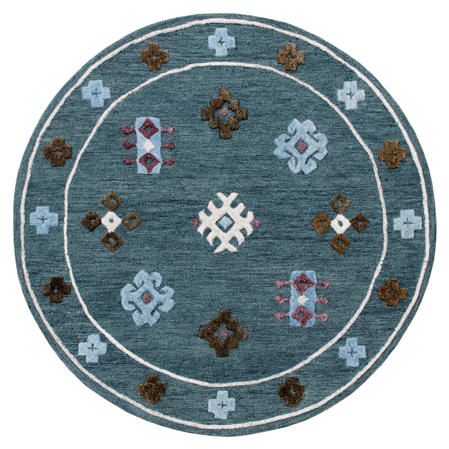VIBRA-03562 Transitional/Casual Hand-Tufted Blue/Multi Wool Indoor Area Rugs - LR Home