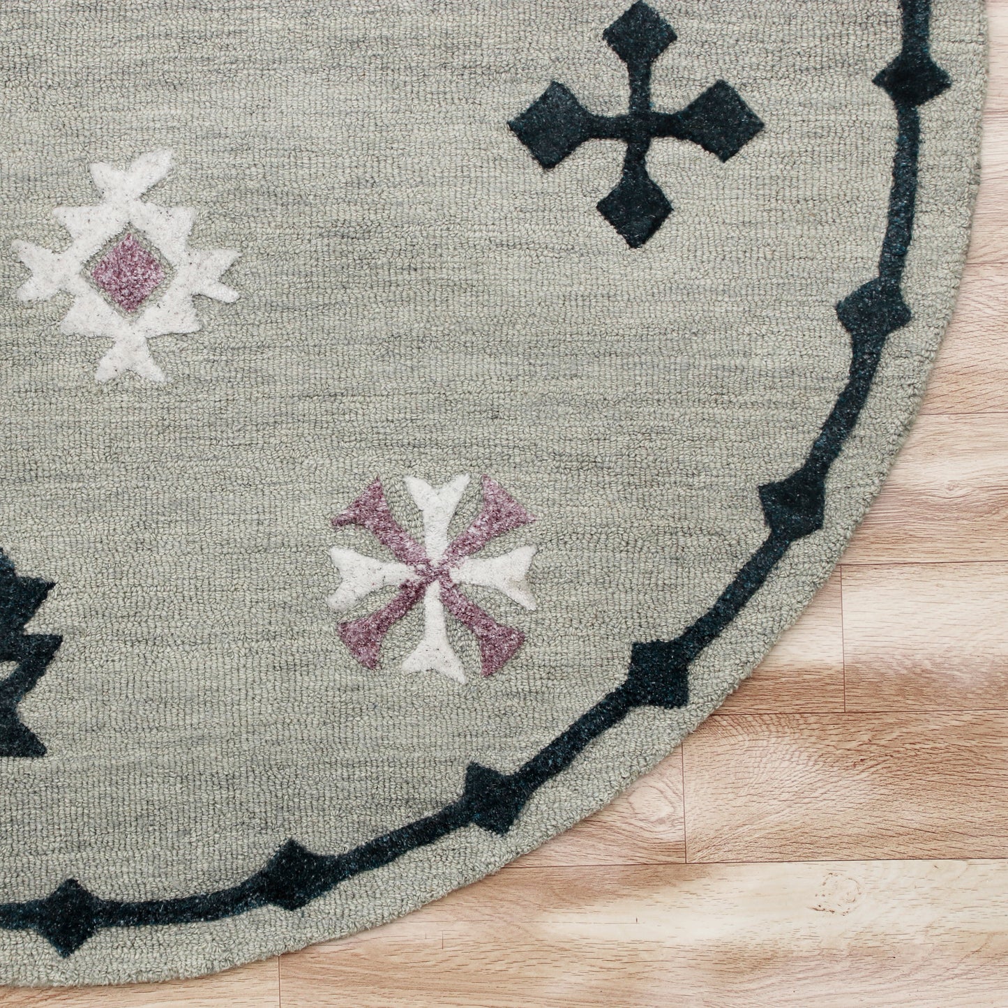 Vibrance-03564 Contemporary Hand-Tufted Gray Cotton Indoor Area Rug - LR Home