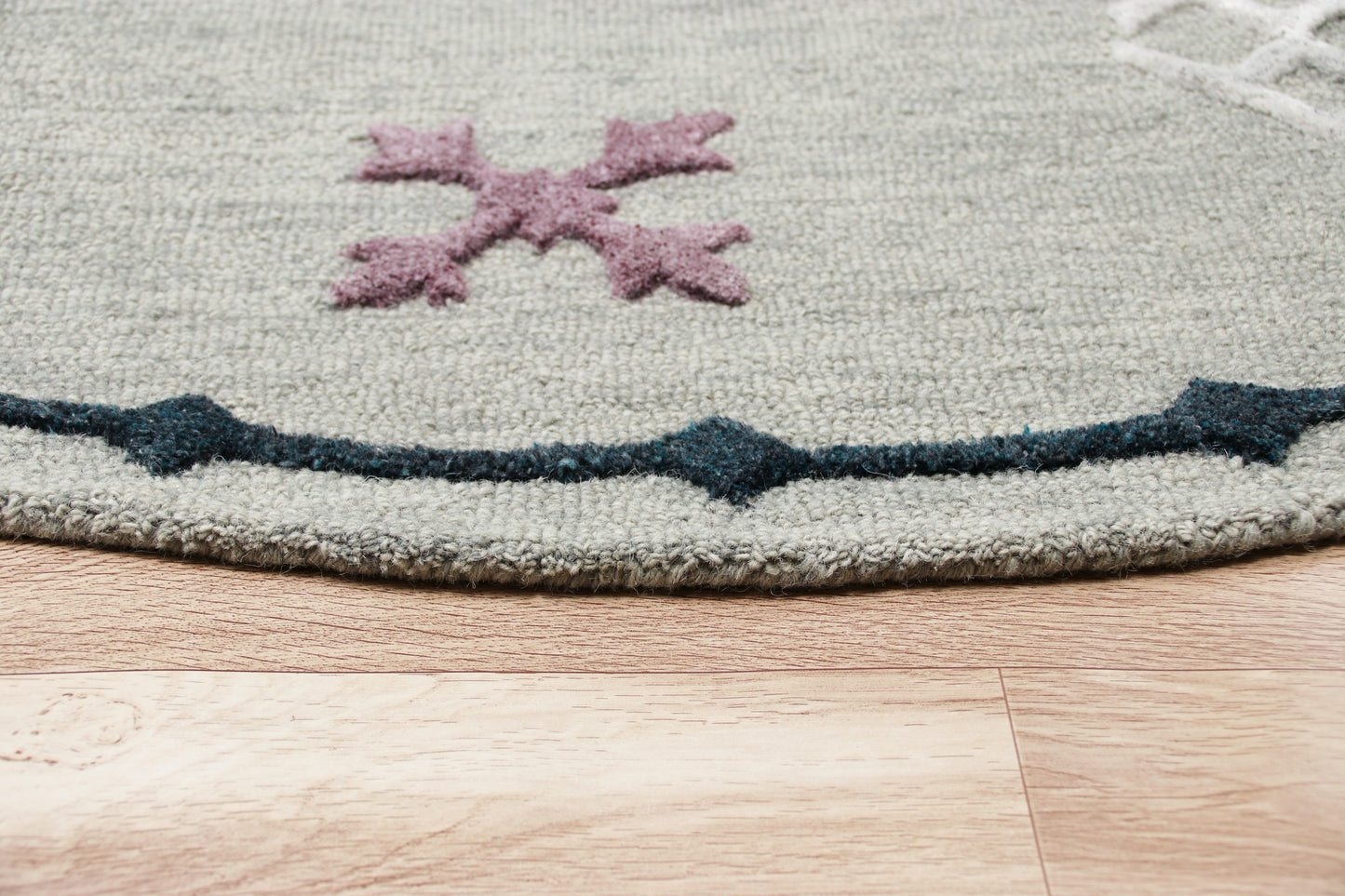 VIBRA-03564 Transitional/Casual Hand-Tufted Gray/Black/Pink Wool Indoor Area Rugs - LR Home