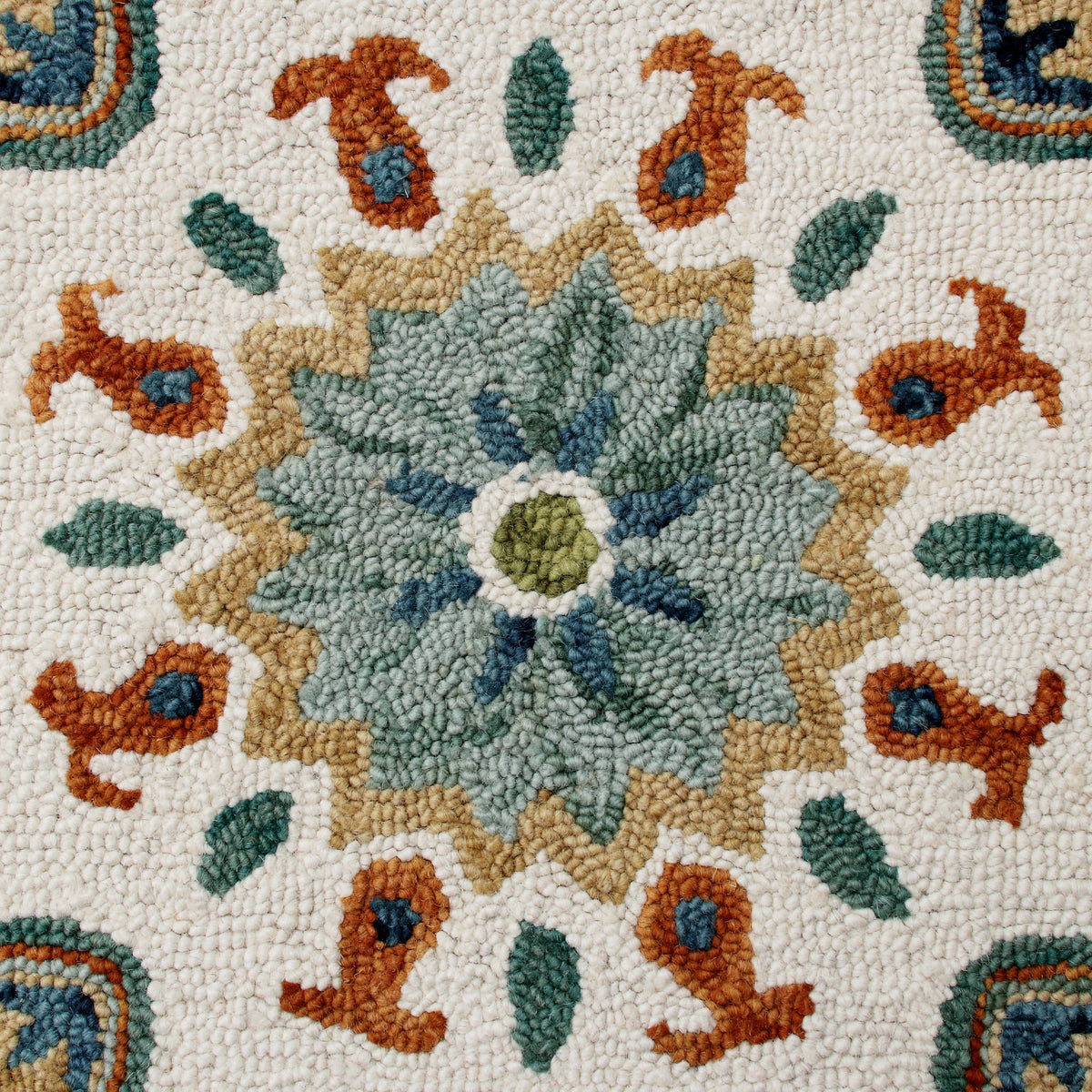 Multicolored Paisley Paradise Medallion Round Rug - color swatch