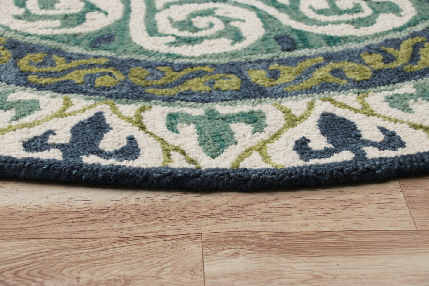 Vibrance-03567 Contemporary Hand-Tufted Ivory/Blue Cotton Indoor Area Rug - LR Home