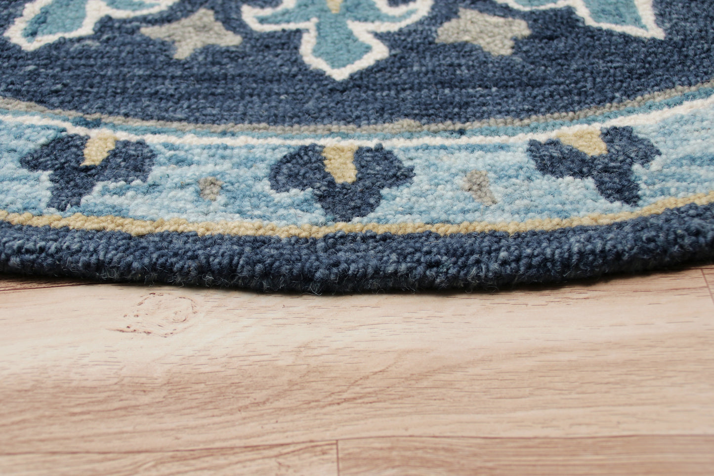 Vibrance-03569 Farmhouse Hand-Tufted Blue Cotton Indoor Area Rug - LR Home