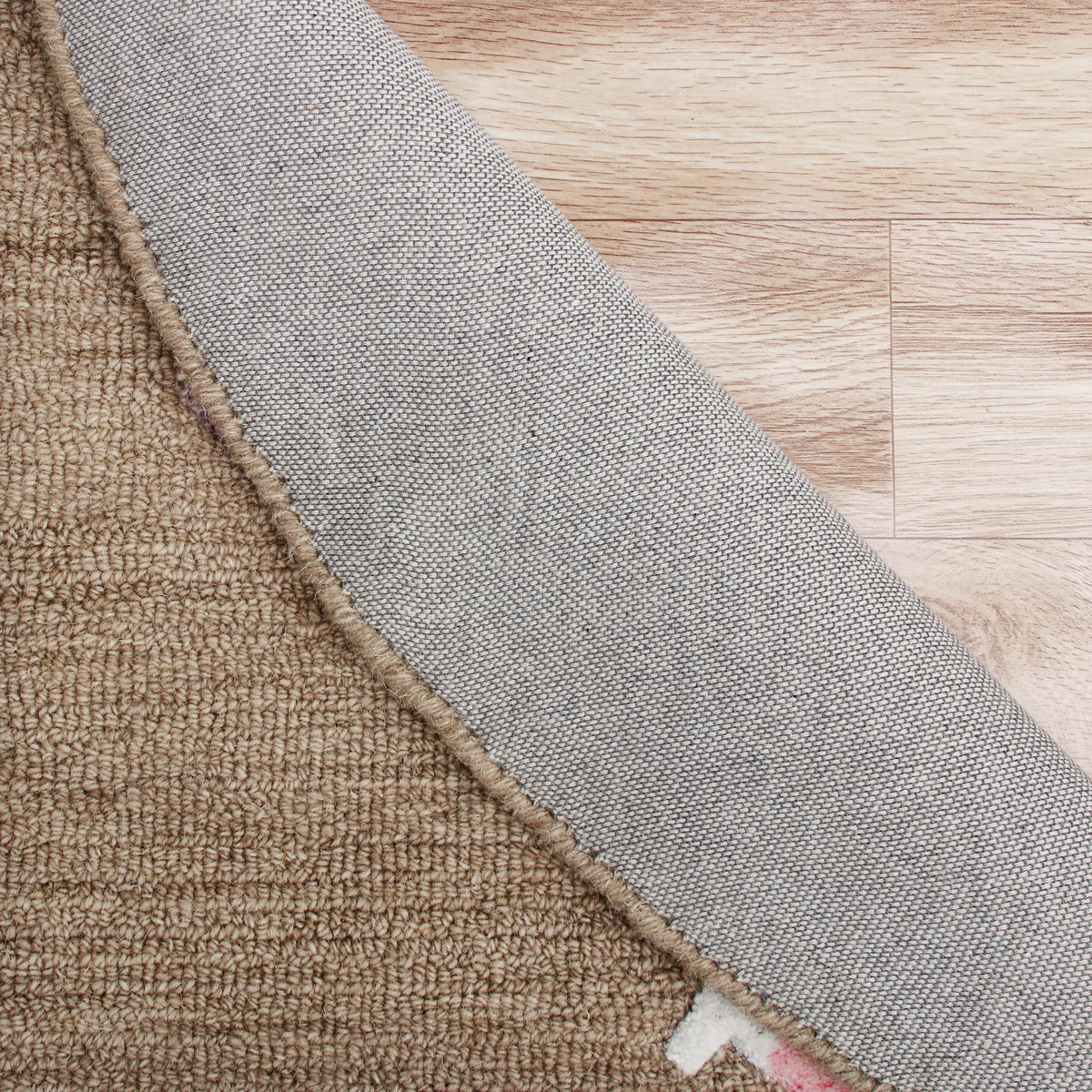 Evette Rios Vibrance Hand Tufted Taupe Geometric Area Rug - back view