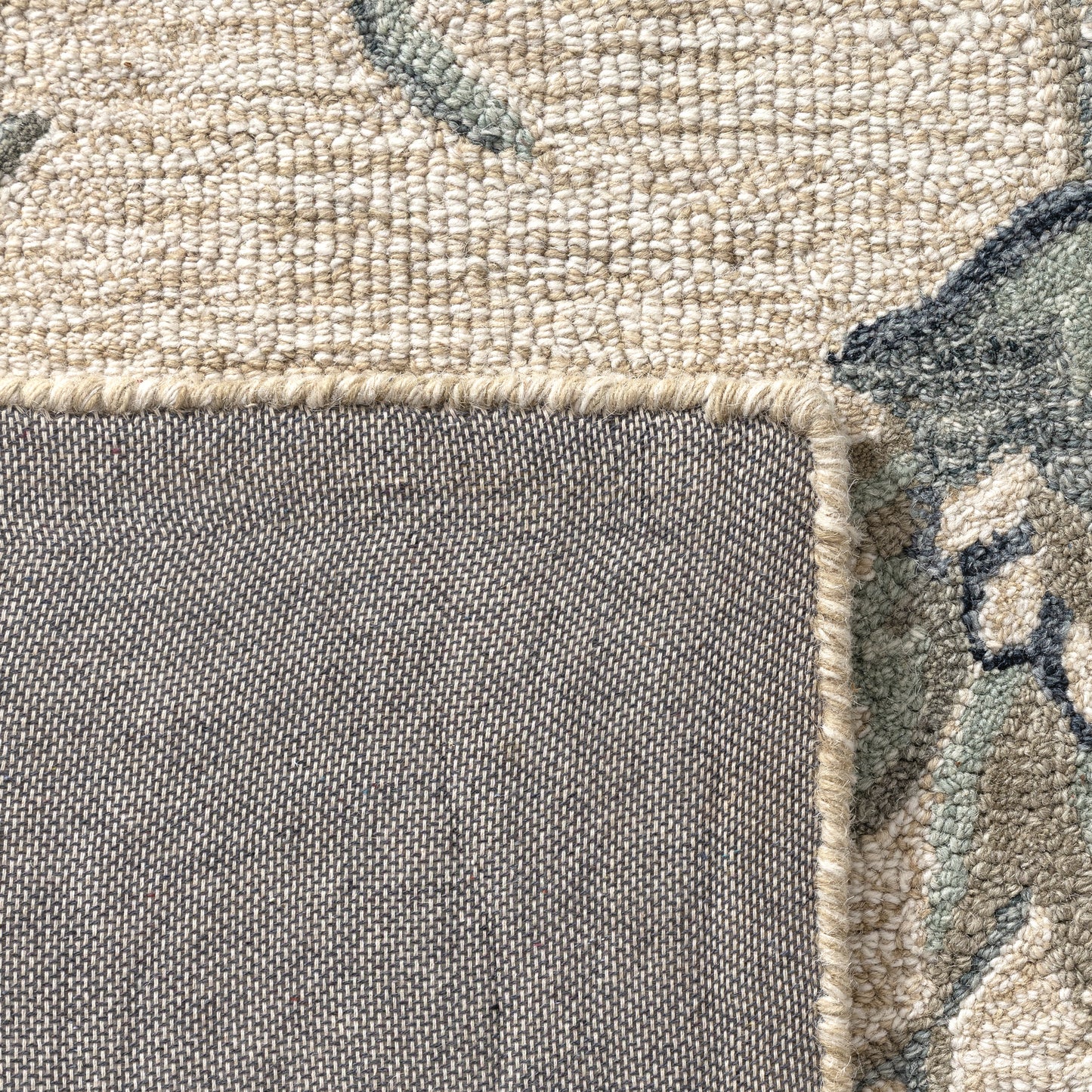 Victorian-81581 Traditional Hand-Tufted Ivory/Light Blue Cotton Indoor Area Rug - LR Home