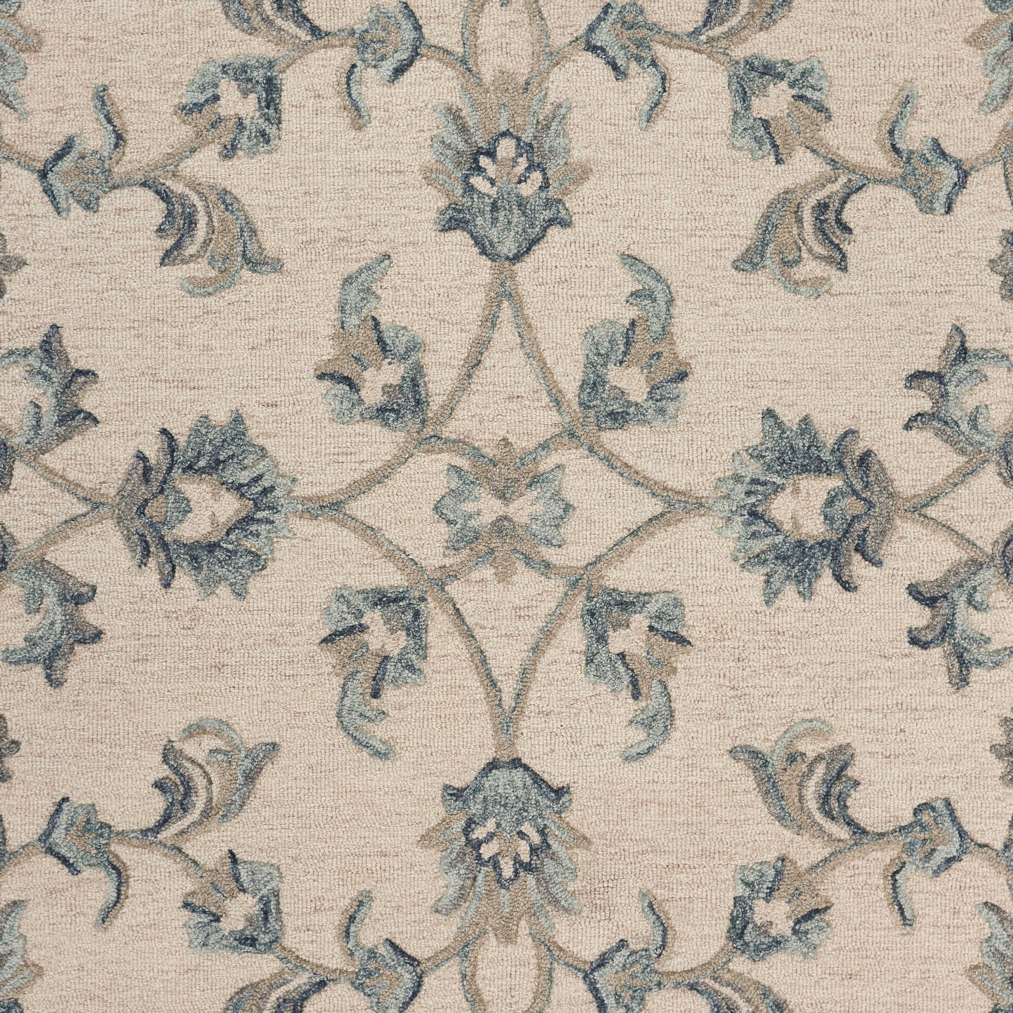 VICTO-81581 Transitional/Casual Hand-Tufted Ivory/Light Blue  Wool Indoor Area Rugs - LR Home