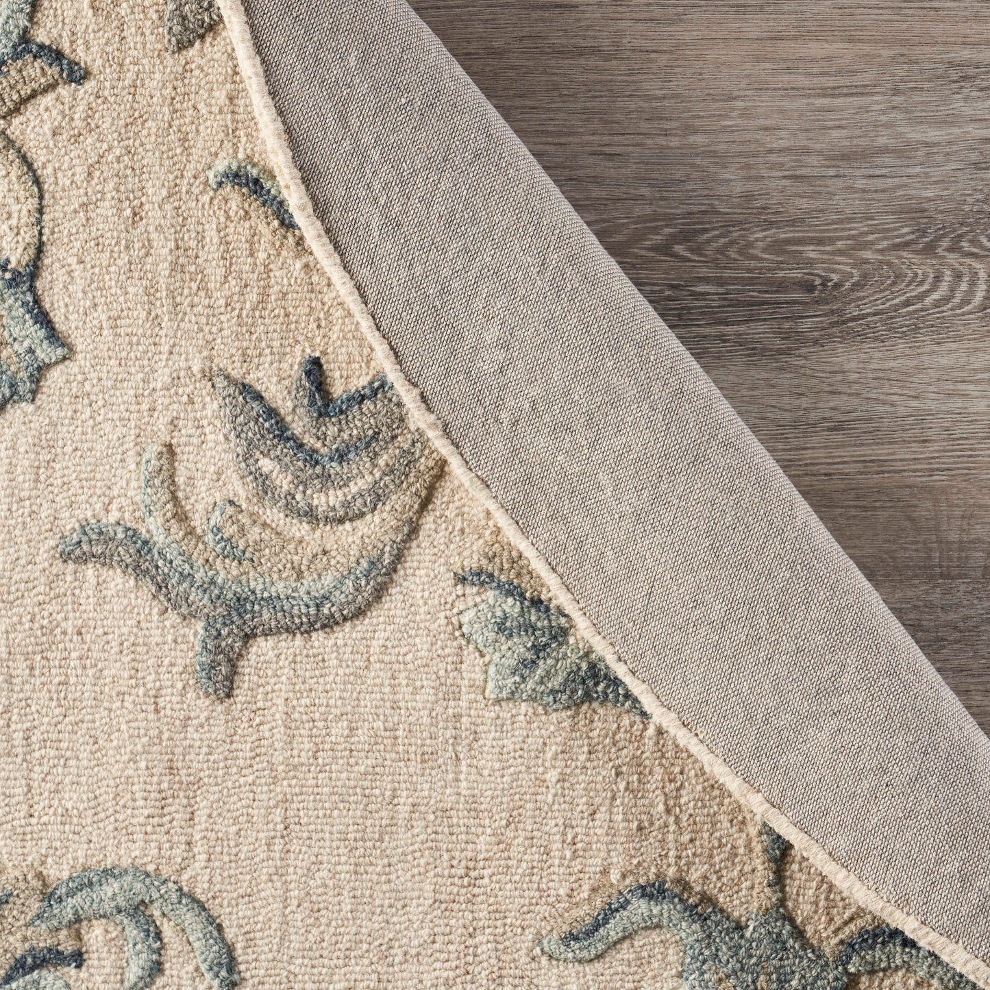 VICTO-81581 Transitional/Casual Hand-Tufted Ivory/Light Blue  Wool Indoor Area Rugs - LR Home