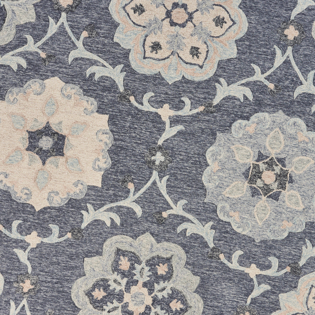 Deep Gray Floral Garden Area Rug - color swatch