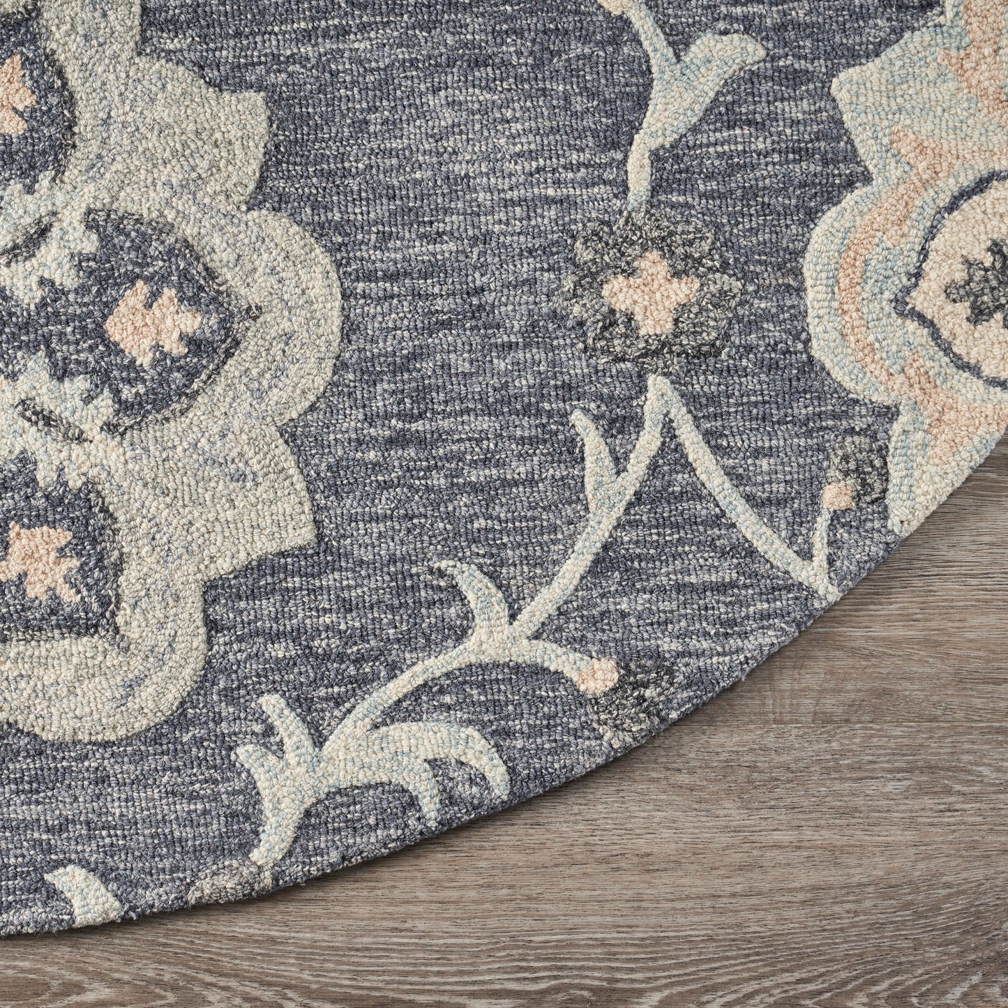 VICTO-81582 Transitional/Casual Hand-Tufted Dark Gray/Blue Wool Indoor Area Rugs - LR Home