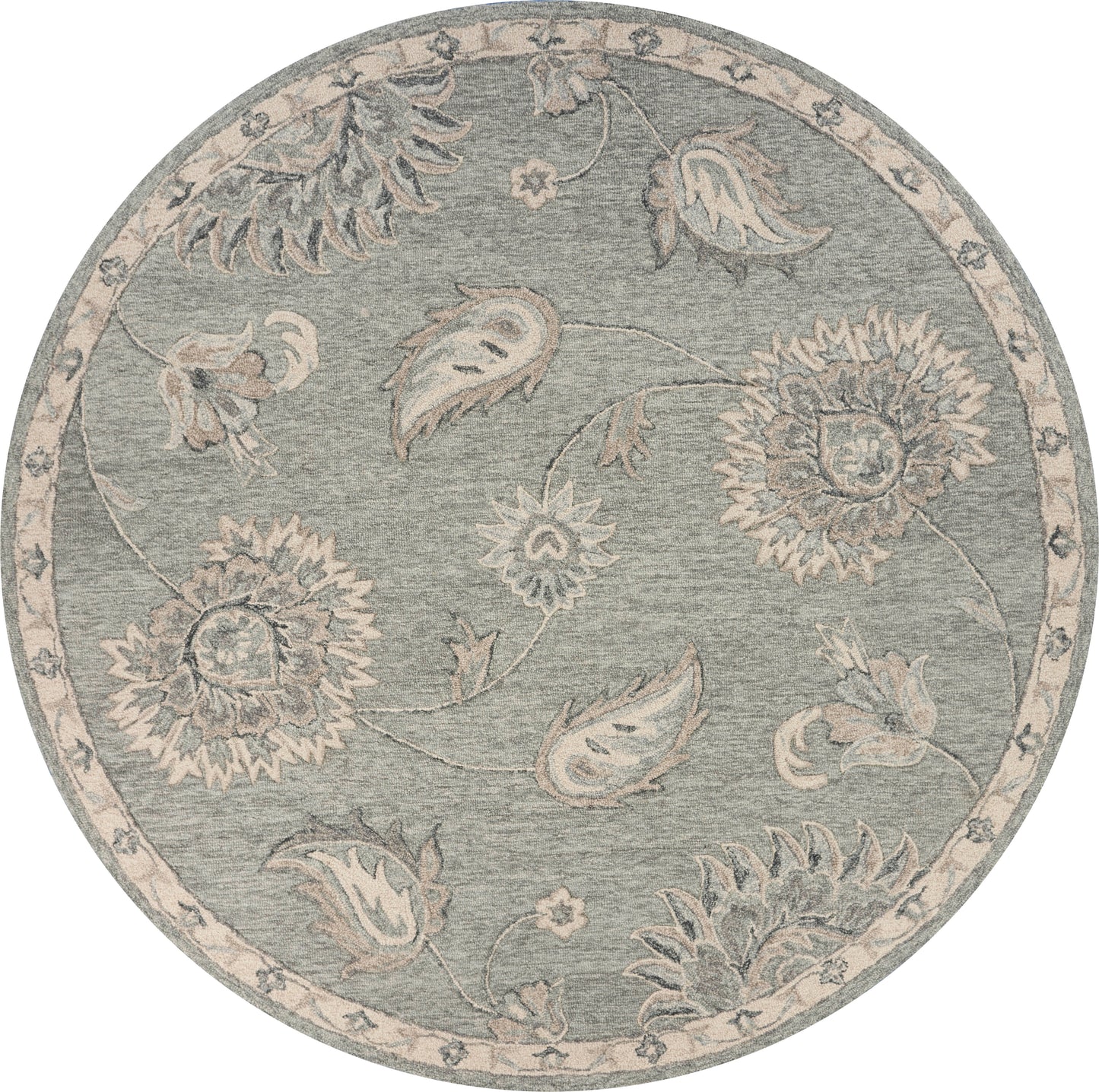 VICTO-81583 Transitional/Casual Hand-Tufted Gray/Blue  Wool Indoor Area Rugs - LR Home