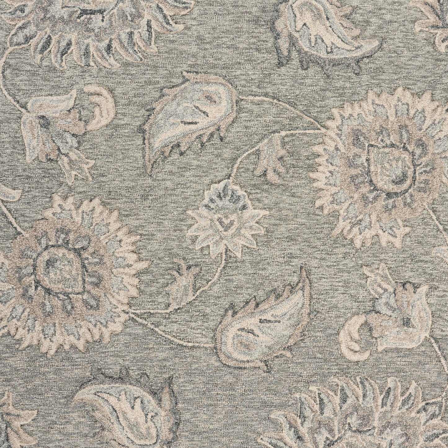VICTO-81583 Transitional/Casual Hand-Tufted Gray/Blue  Wool Indoor Area Rugs - LR Home