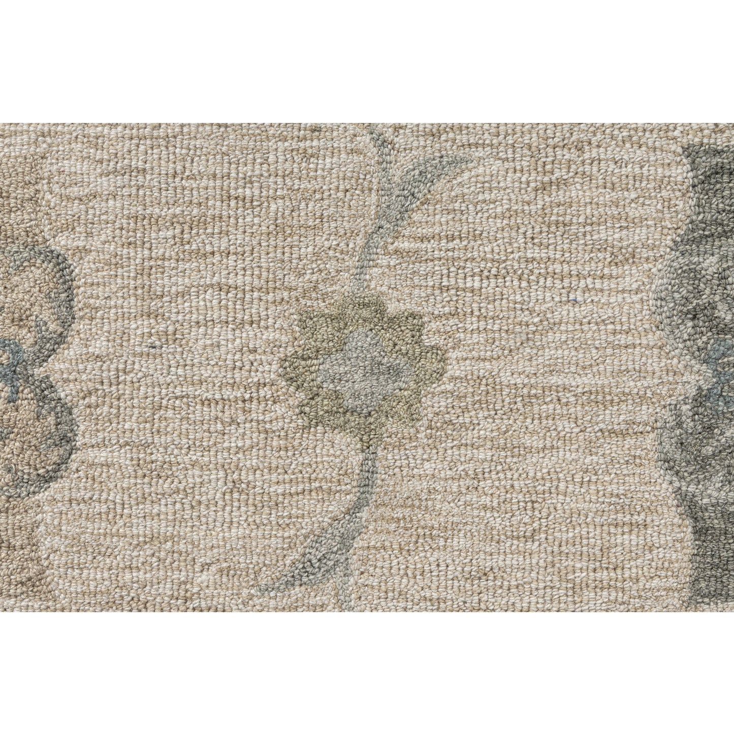 Victorian-81584 Traditional Hand-Tufted Ivory/Light Blue Cotton Indoor Area Rug - LR Home
