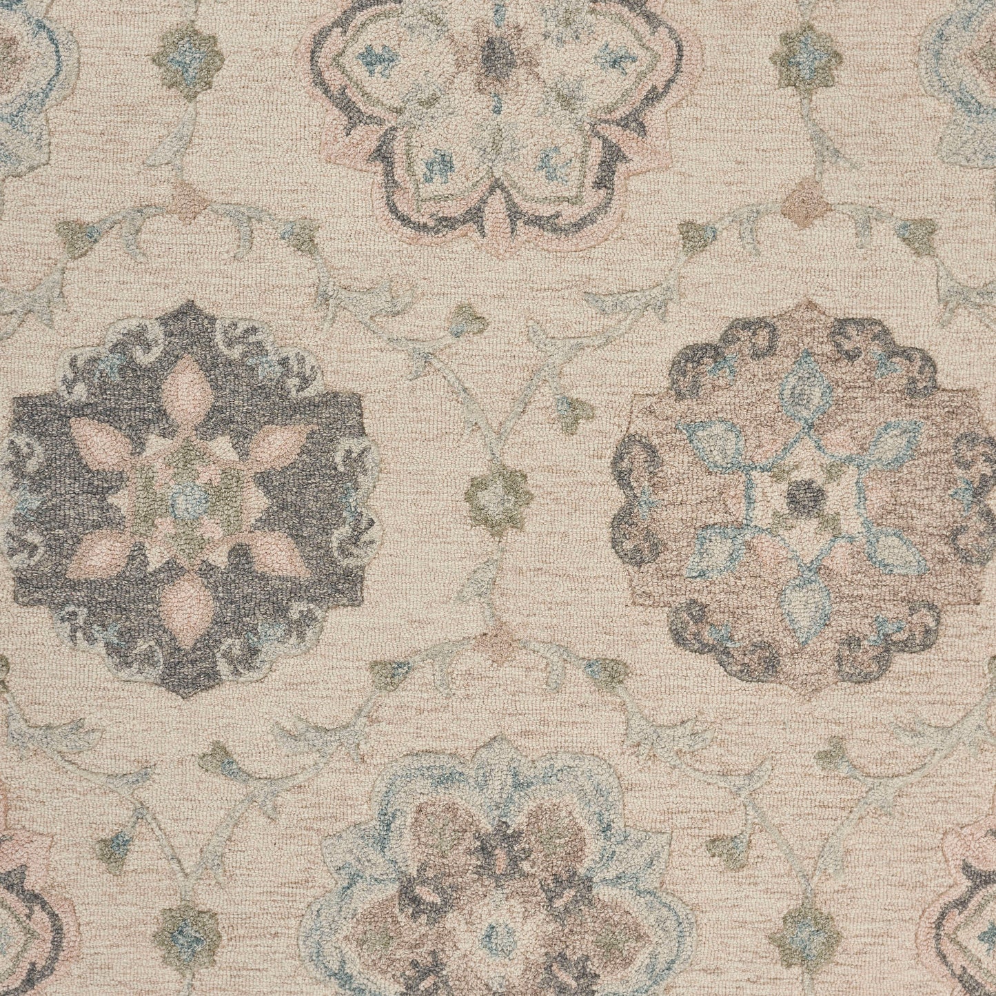 VICTO-81582 Transitional/Casual Hand-Tufted Ivory/Light Blue  Wool Indoor Area Rugs - LR Home