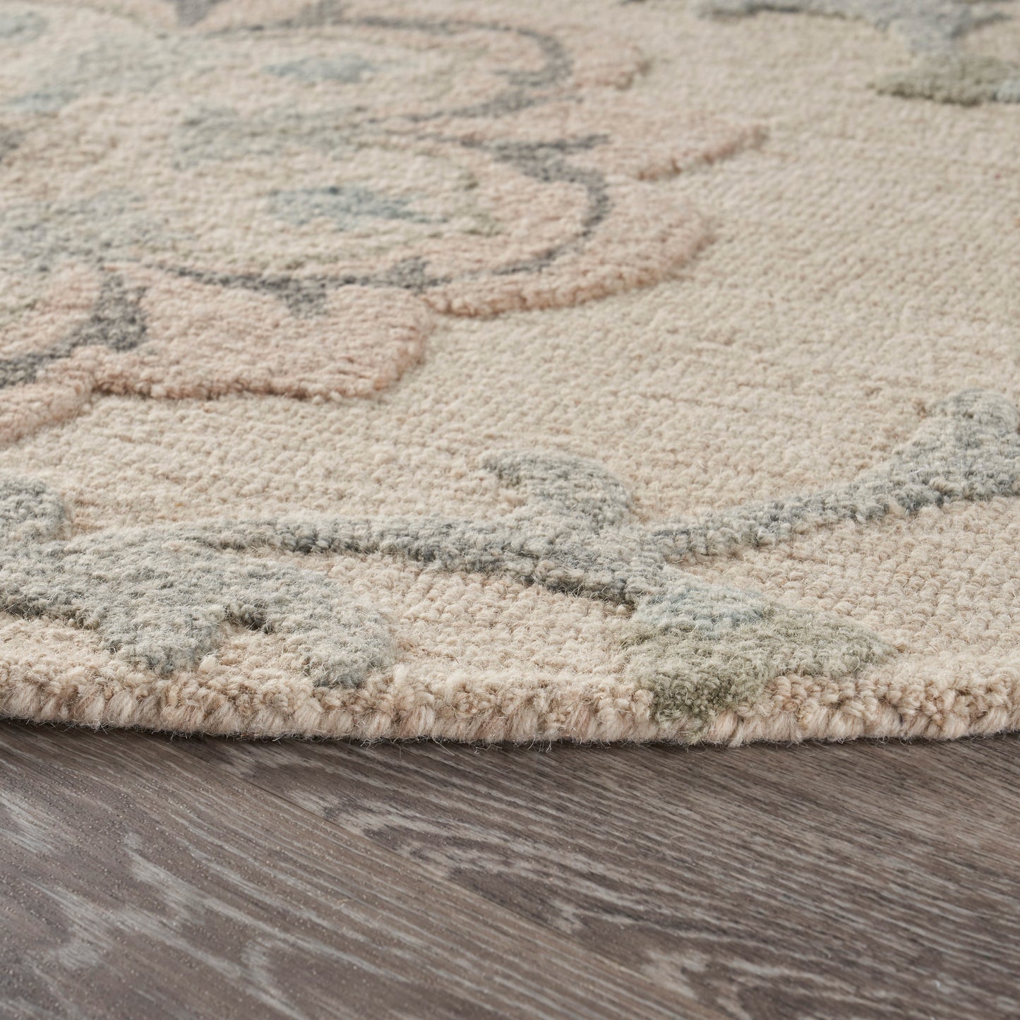 VICTO-81582 Transitional/Casual Hand-Tufted Ivory/Light Blue  Wool Indoor Area Rugs - LR Home