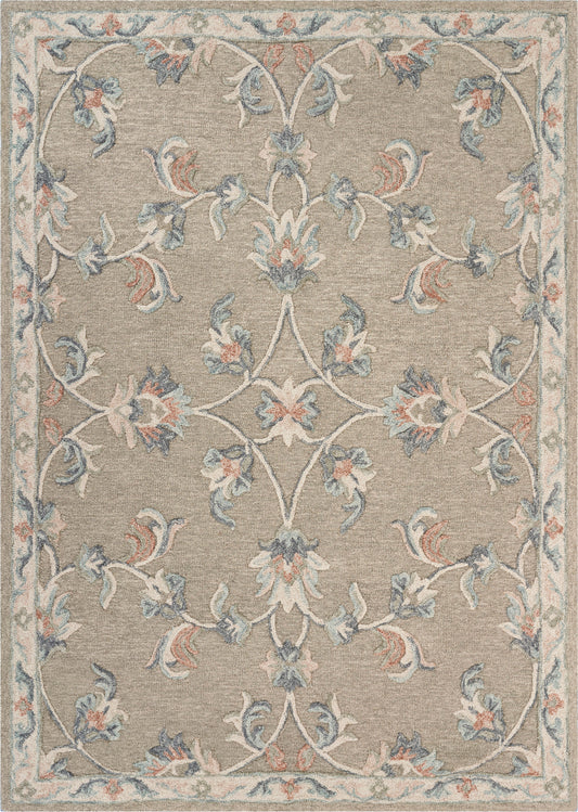 VICTO-81581 Transitional/Casual Hand-Tufted Silver/Cream/Blue Wool Indoor Area Rugs - LR Home