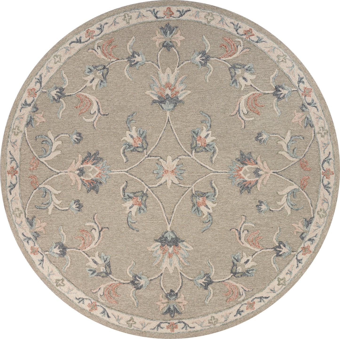 VICTO-81581 Transitional/Casual Hand-Tufted Silver/Cream/Blue Wool Indoor Area Rugs - LR Home