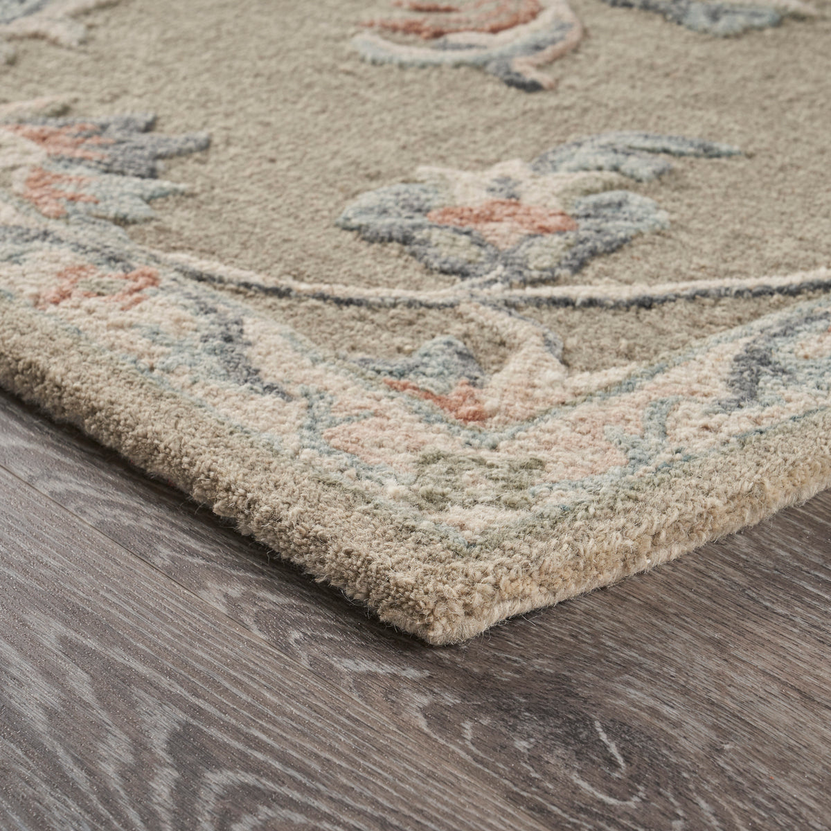 Mirroring Floral Bloom Area Rug - side angle view