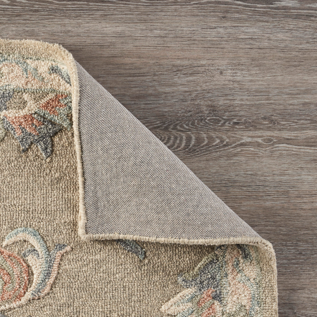 Mirroring Floral Bloom Area Rug - back view