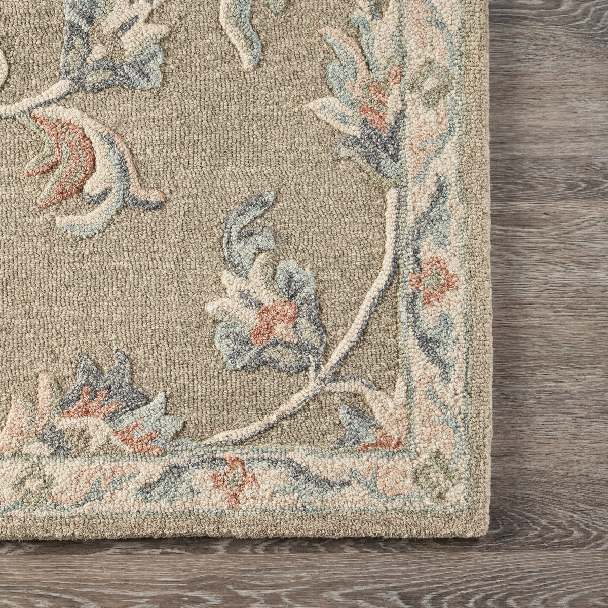 Mirroring Floral Bloom Area Rug - corner view
