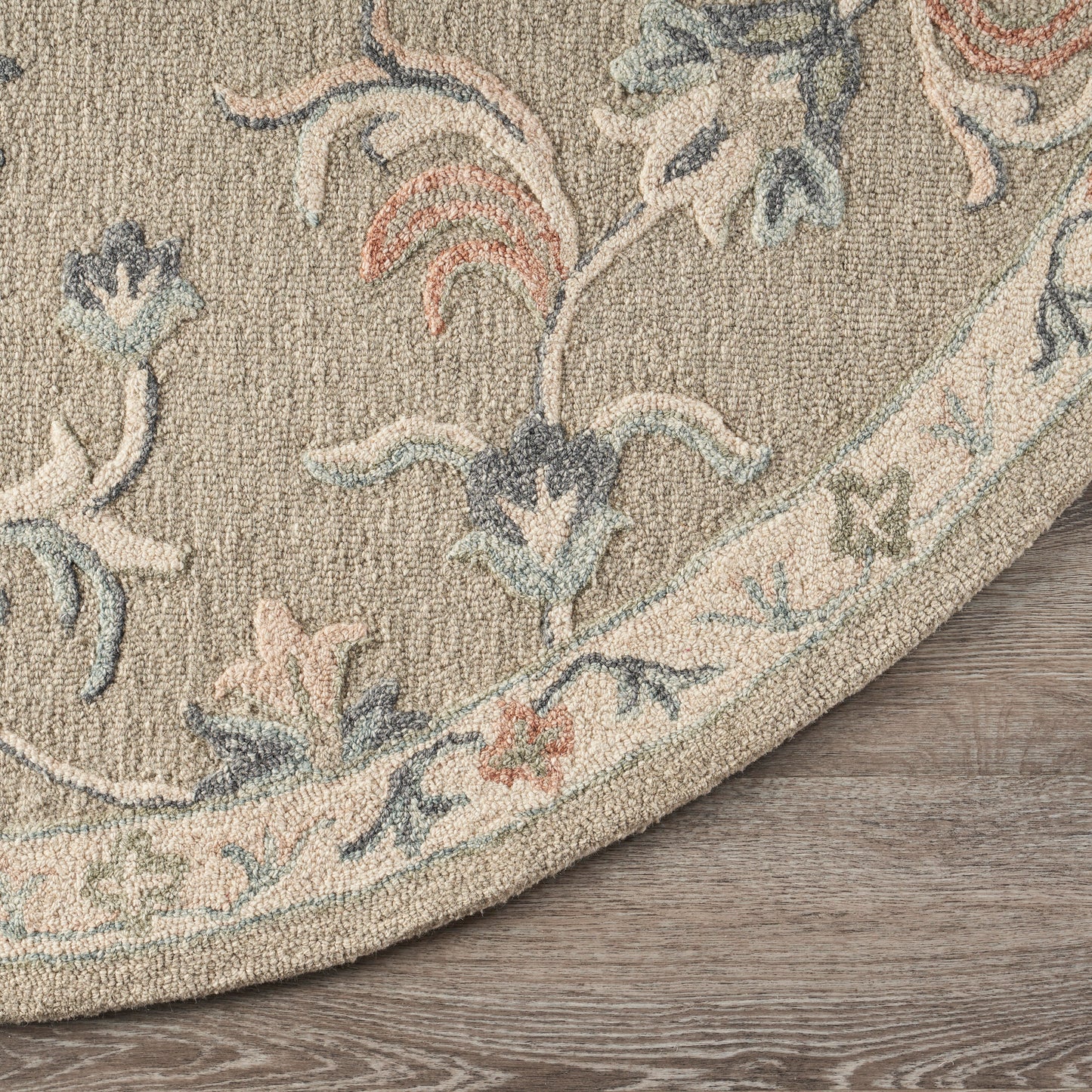 VICTO-81581 Transitional/Casual Hand-Tufted Silver/Cream/Blue Wool Indoor Area Rugs - LR Home