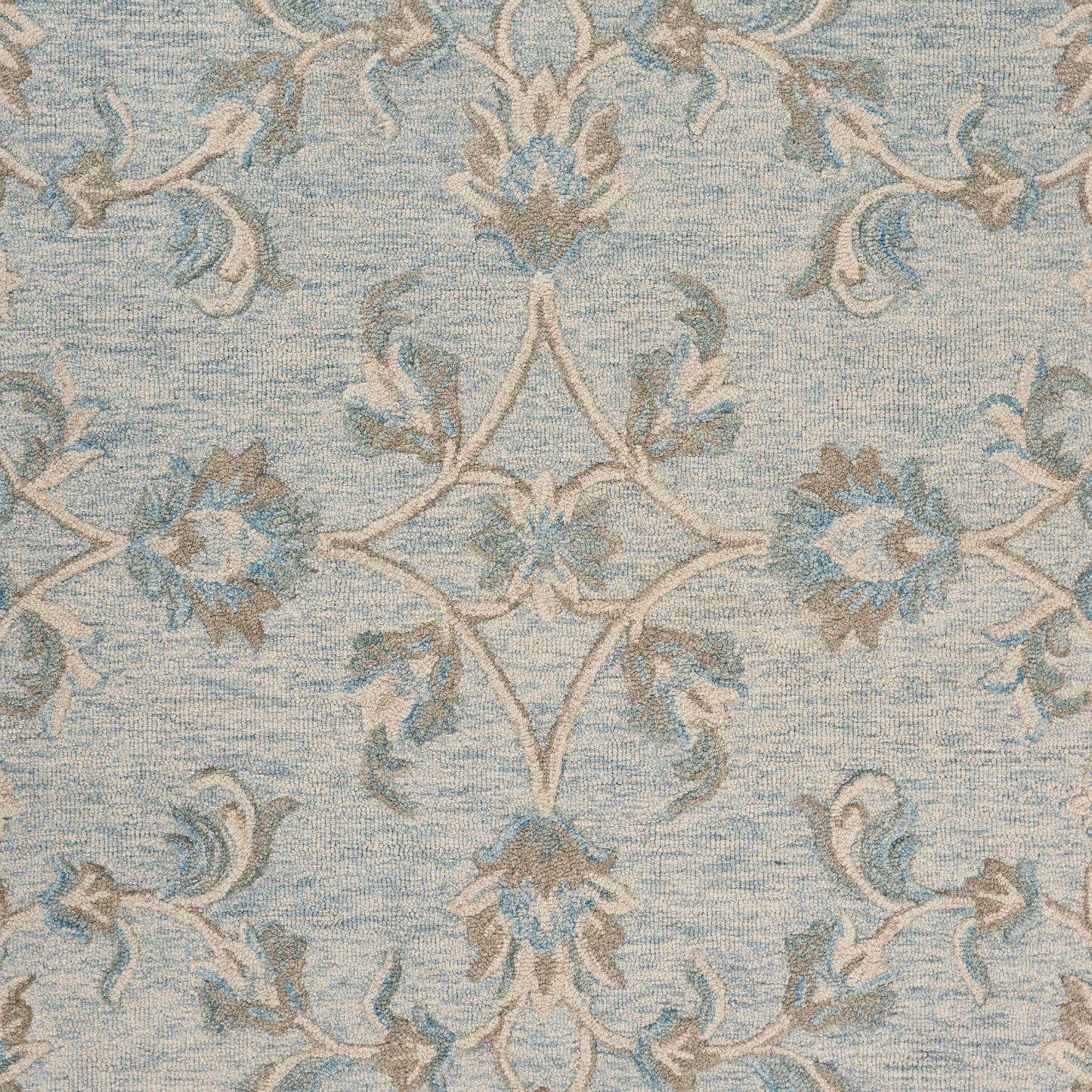 VICTO-81581 Transitional/Casual Hand-Tufted Blue/Cream  Wool Indoor Area Rugs - LR Home