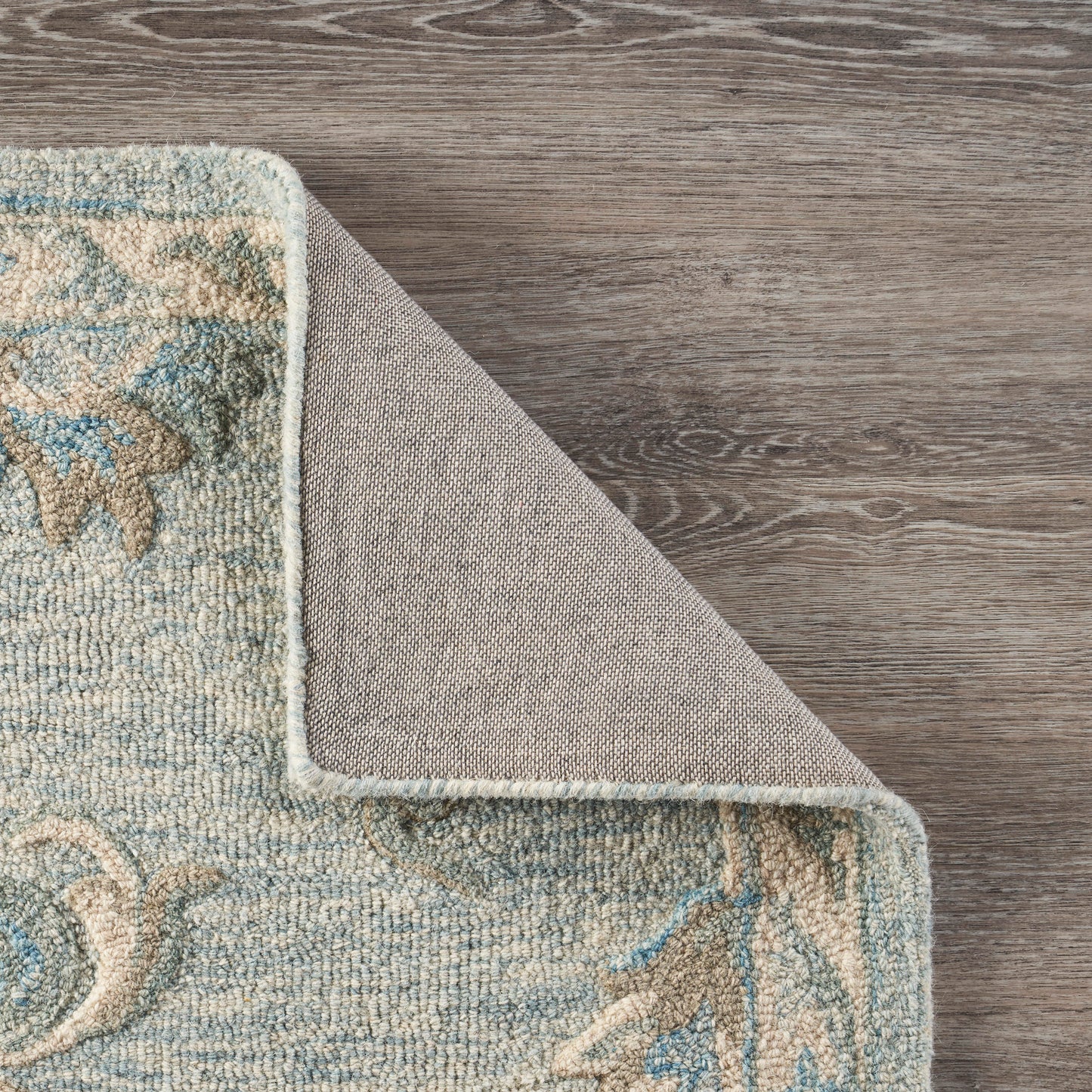 VICTO-81581 Transitional/Casual Hand-Tufted Blue/Cream  Wool Indoor Area Rugs - LR Home
