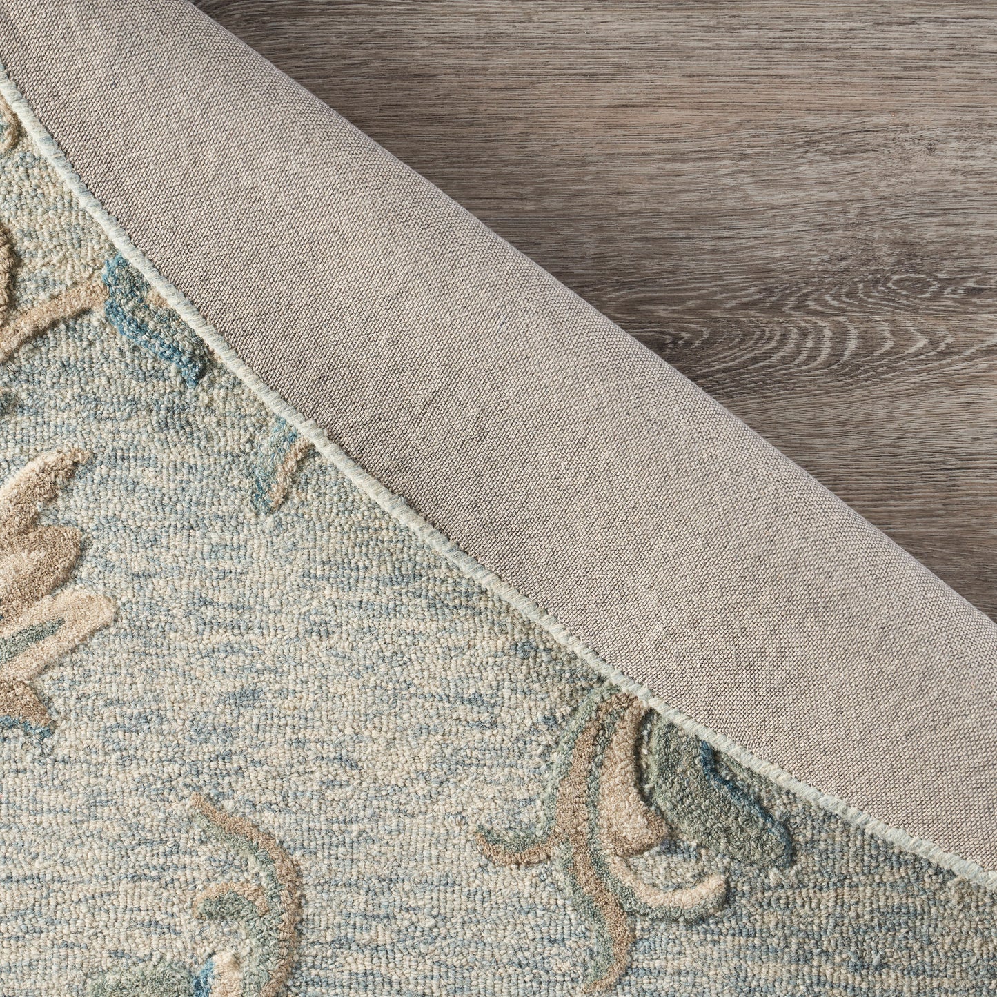 VICTO-81581 Transitional/Casual Hand-Tufted Blue/Cream  Wool Indoor Area Rugs - LR Home