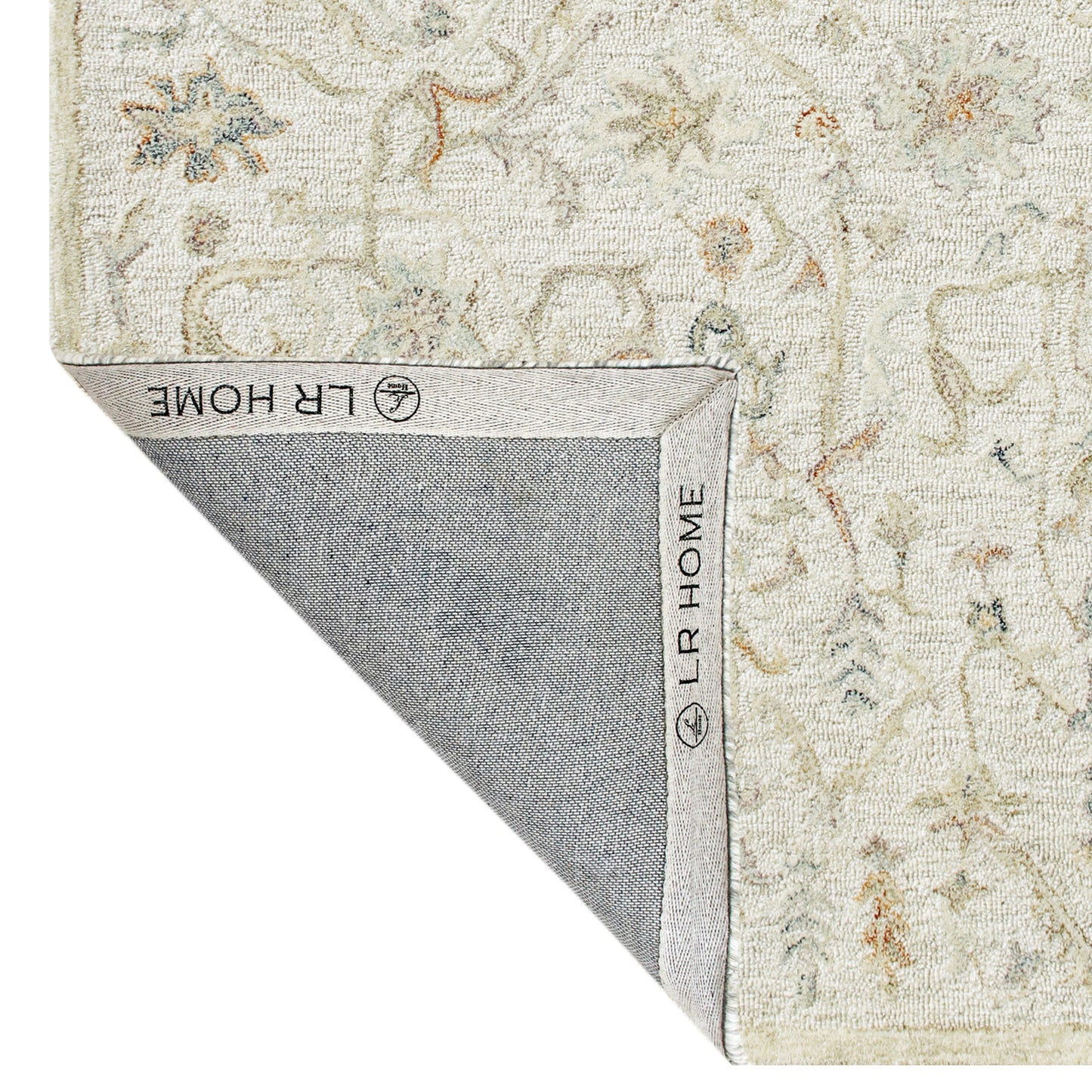 Vintage-81921 Traditional Hand-Tufted Cream/Taupe/Blue Cotton Indoor Area Rug - LR Home