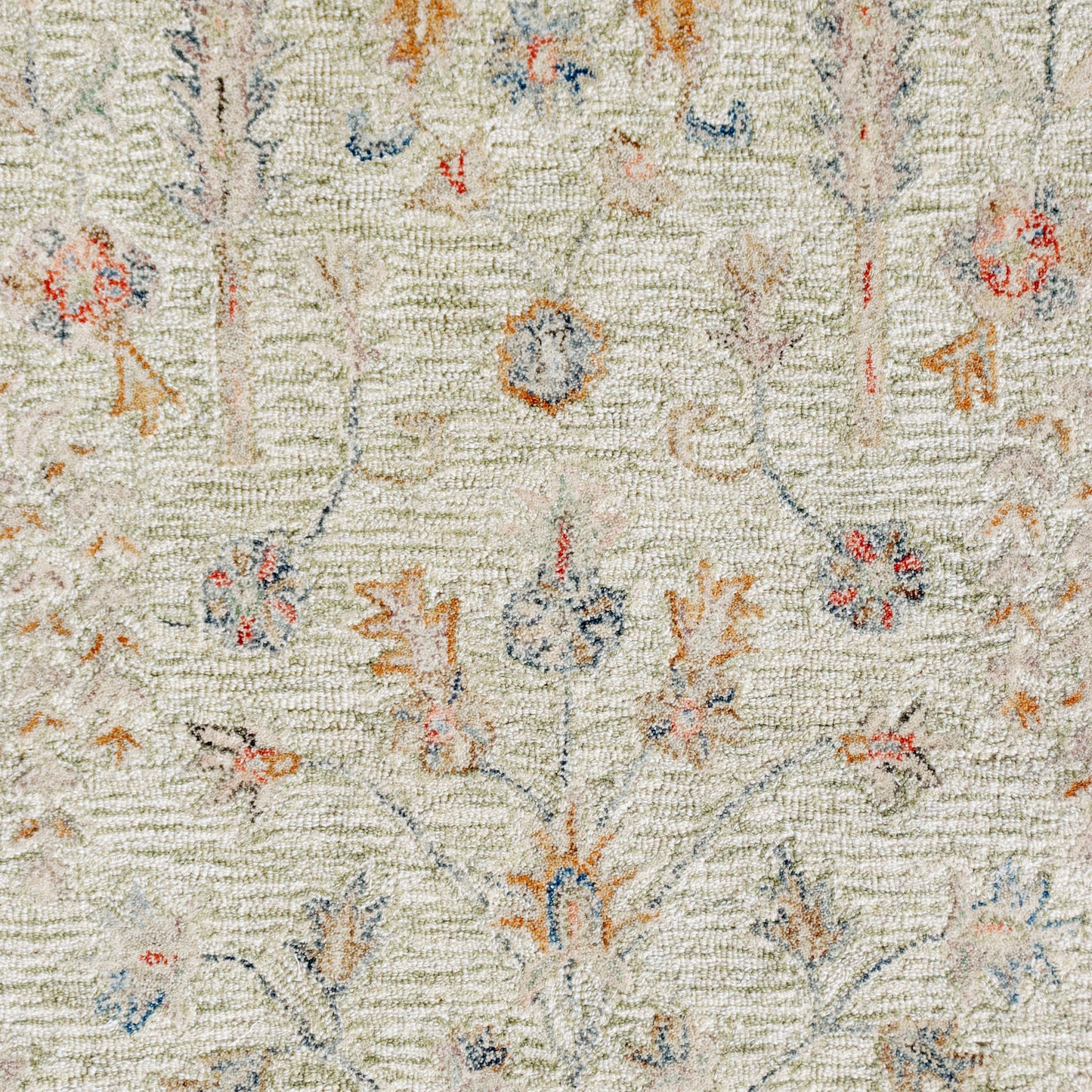 Vintage-81923 Traditional Hand-Tufted Green/Cream/Taupe Cotton Indoor Area Rug - LR Home