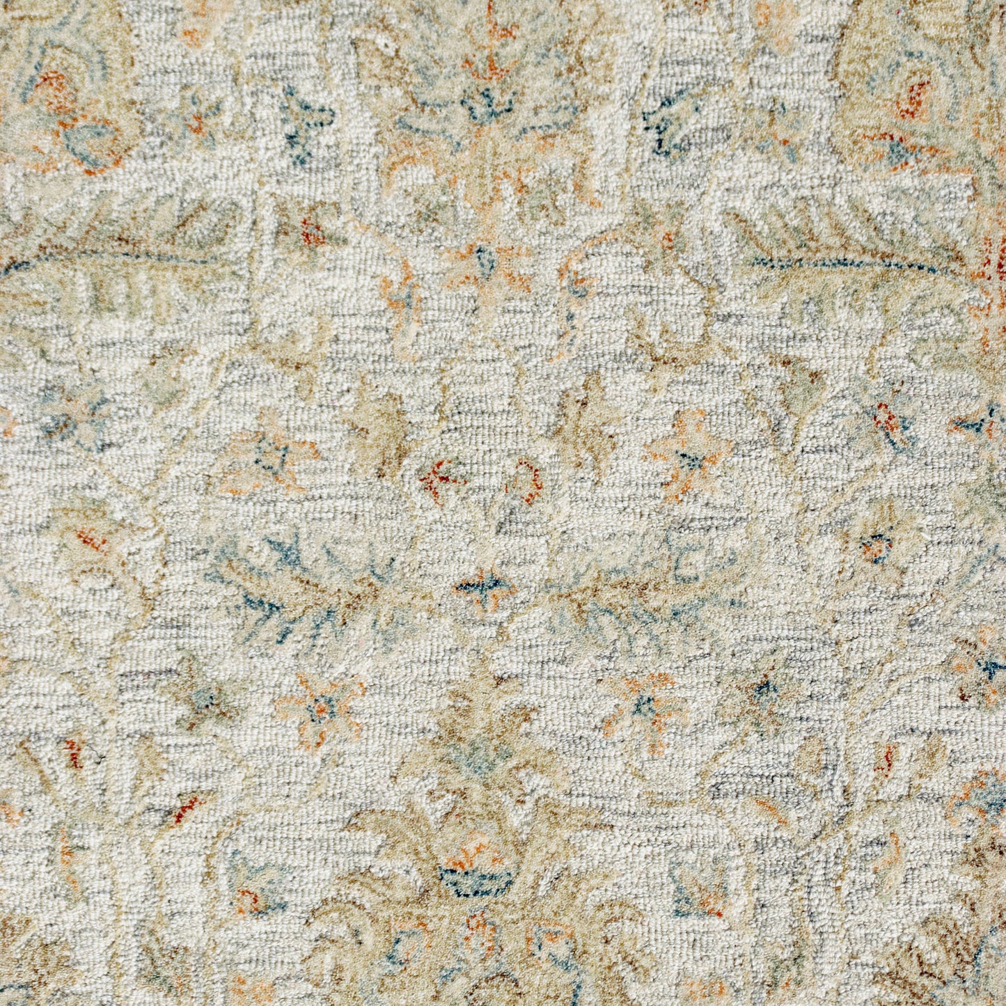 Vintage-81924 Traditional Hand-Tufted Blue/Taupe/Cream Cotton Indoor Area Rug - LR Home