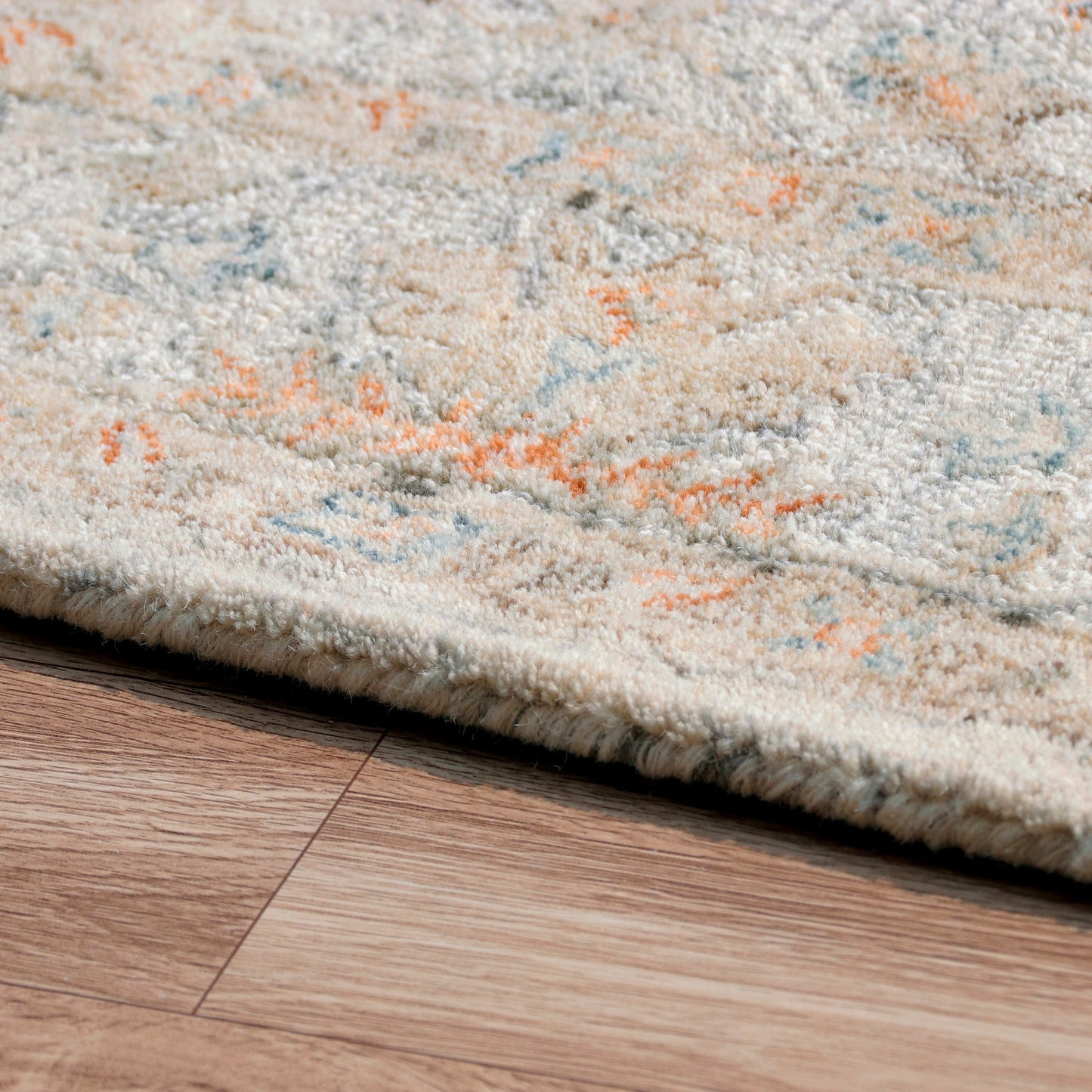 Vintage-81925 Traditional Hand-Tufted Silver/Taupe/Cream Cotton Indoor Area Rug - LR Home