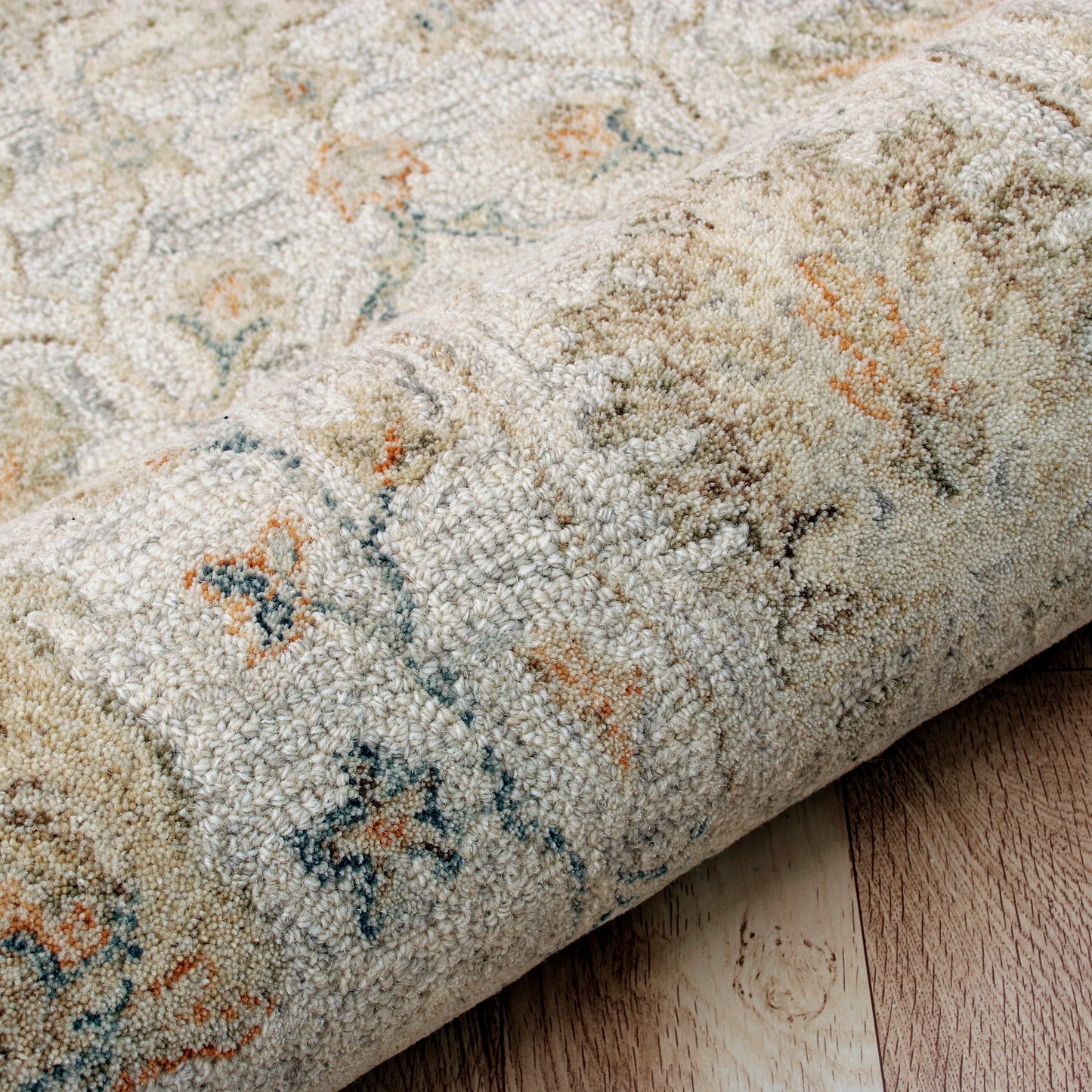 Vintage-81925 Traditional Hand-Tufted Silver/Taupe/Cream Cotton Indoor Area Rug - LR Home