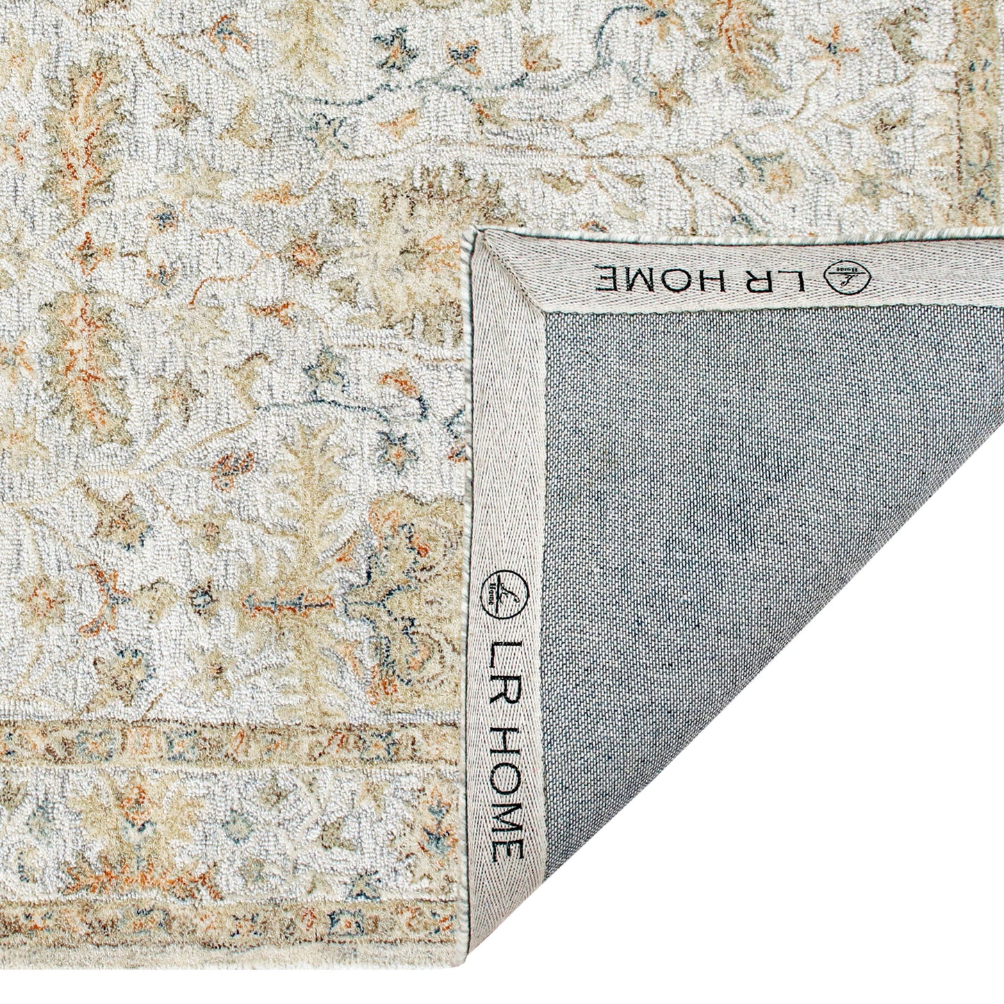 Vintage-81925 Traditional Hand-Tufted Silver/Taupe/Cream Cotton Indoor Area Rug - LR Home