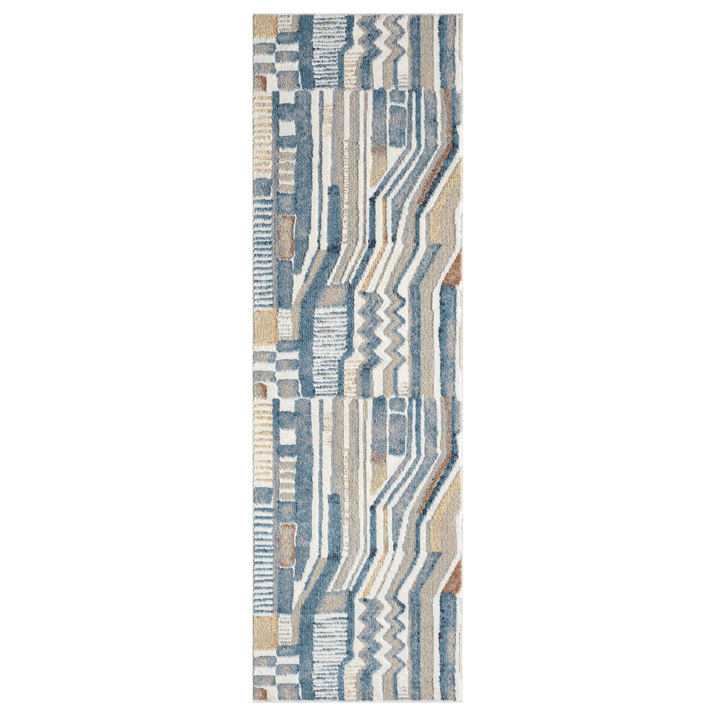 Vista-82644 Contemporary Power-Loomed Blue/Beige Jute Indoor Area Rug - LR Home