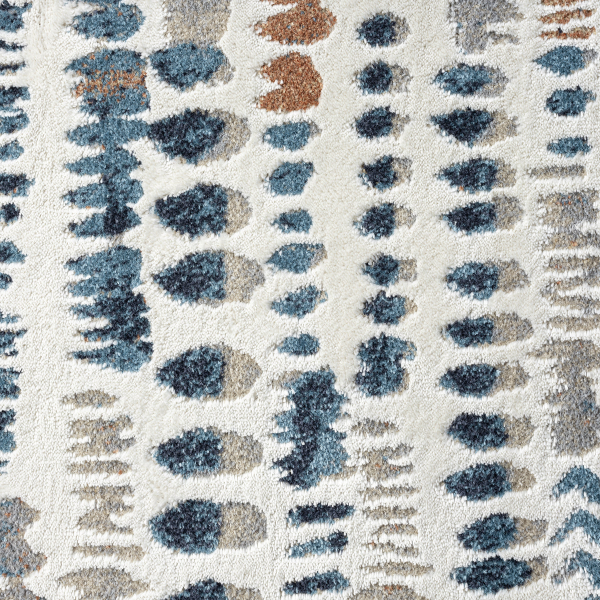 Blue/Gray Modern Abstract Performance Washable Indoor Area Rug - color swatch