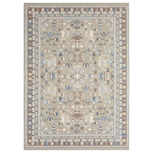 VISTA-82643 Classic/Traditional Machine Made Beige/Rust Polyester Indoor Area Rugs - LR Home