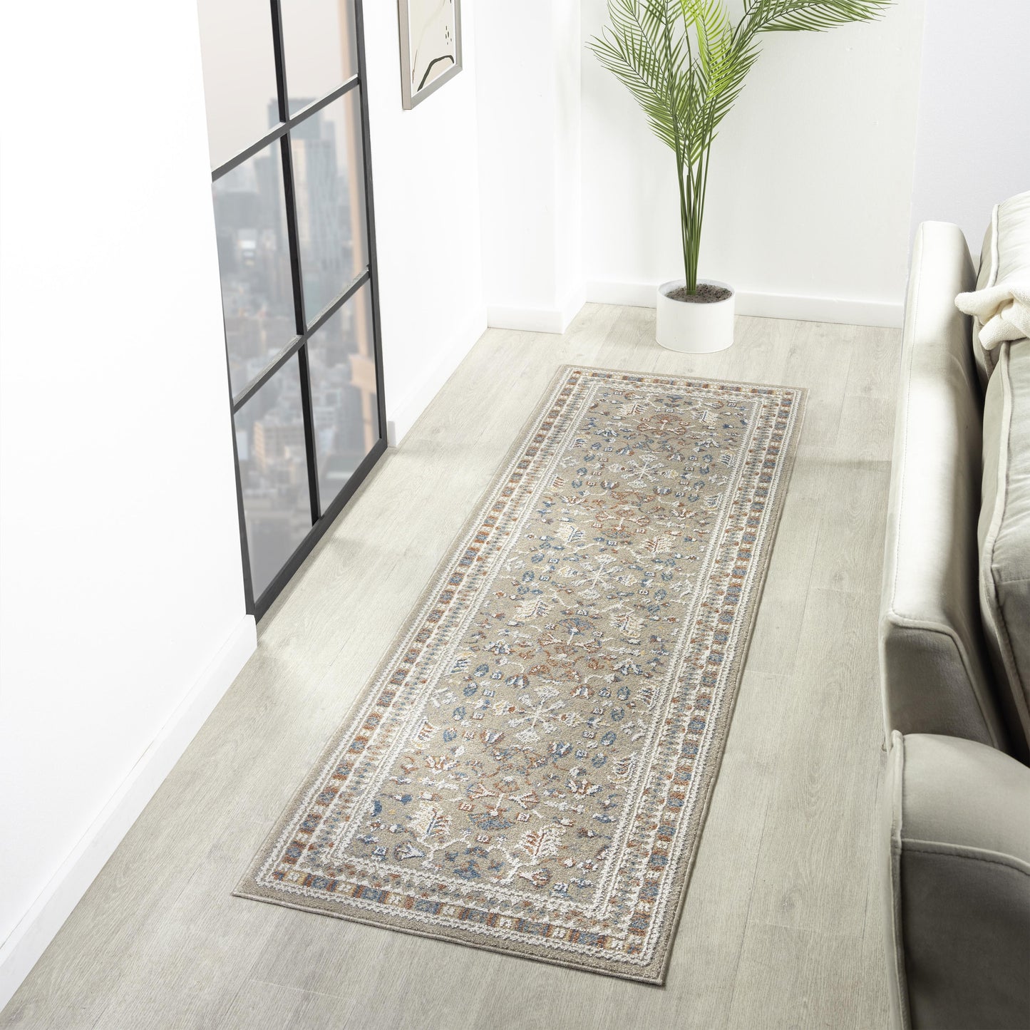 VISTA-82643 Classic/Traditional Machine Made Beige/Rust Polyester Indoor Area Rugs - LR Home