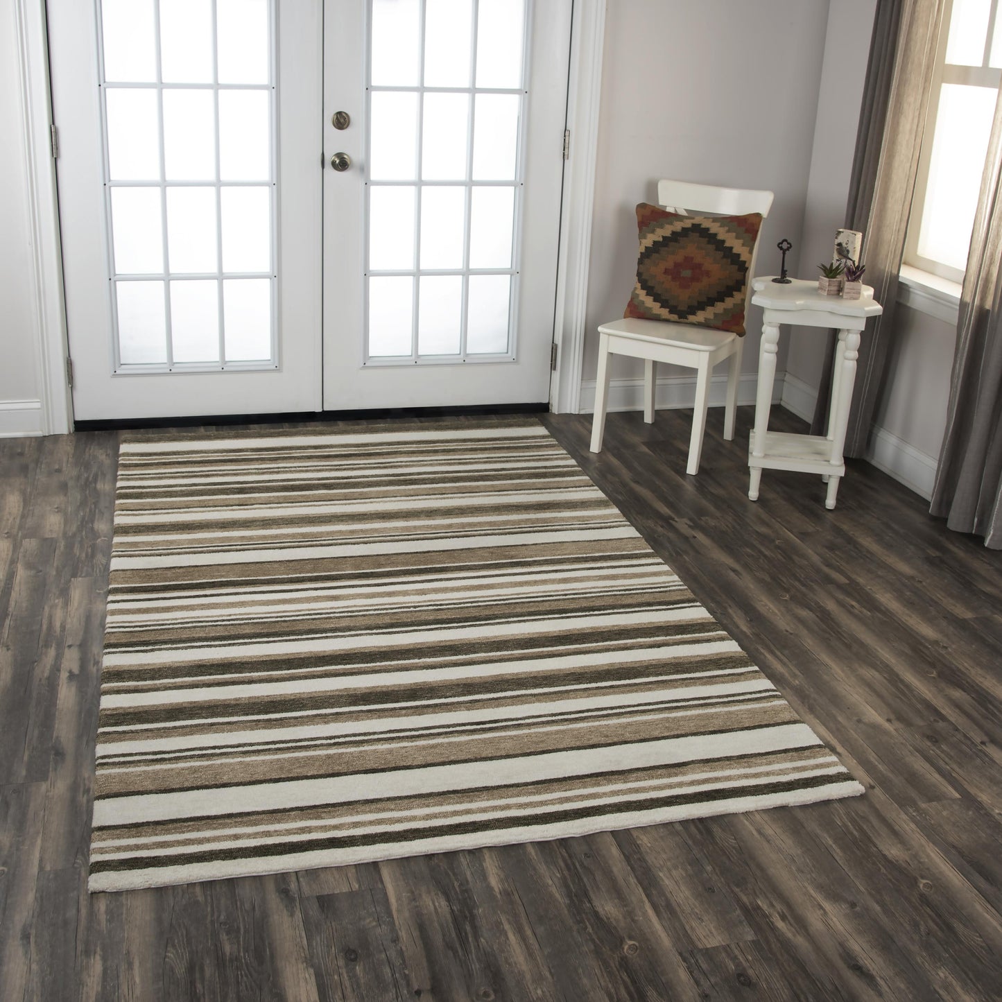 Villa VLA104 Beige/Brown Hand-Tufted Rug - Rizzy