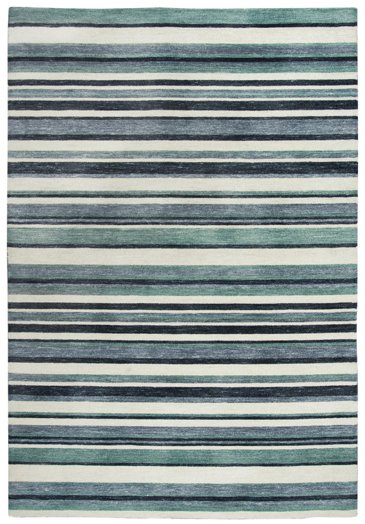 Villa VLA105 Aqua/Gray Hand-Tufted Rug - Rizzy