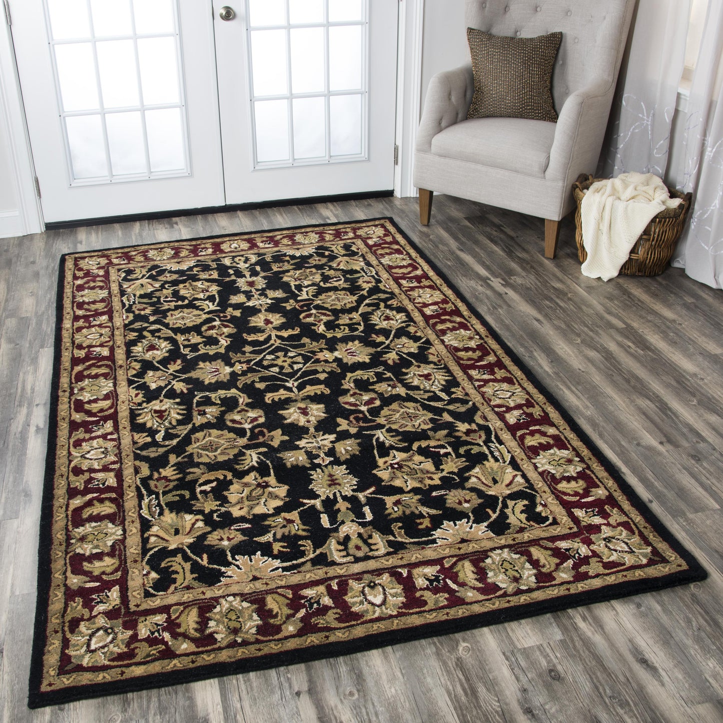 Volare VO0821 Black Hand-Tufted Rug - Rizzy