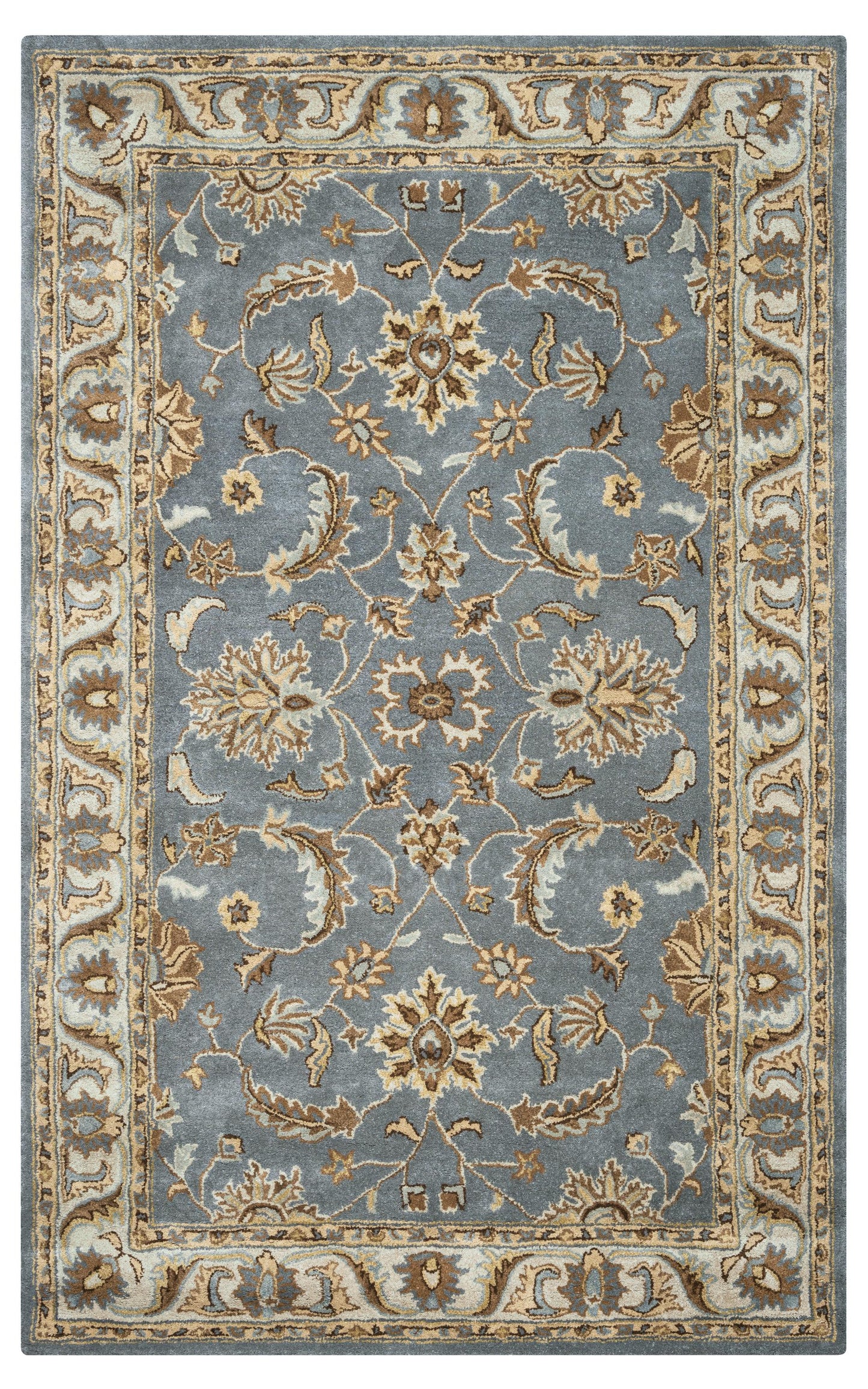 Volare VO1427 Gray/Blue Hand-Tufted Rug - Rizzy
