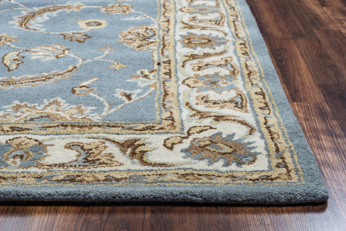 Volare VO1427 Gray/Blue Hand-Tufted Rug - Rizzy