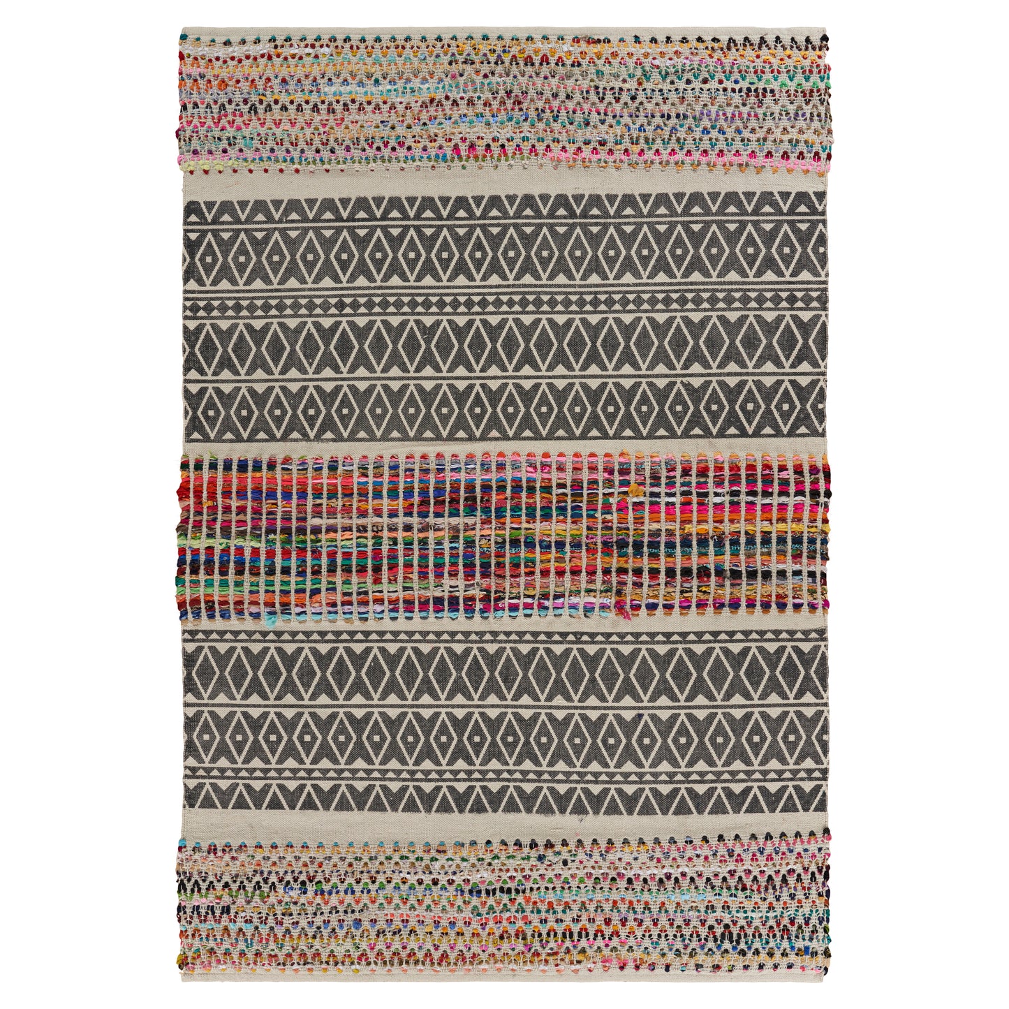 Vogue-04608 Bohemian/Eclectic Handmade Multi/Gray Indoor Area Rug - LR Home