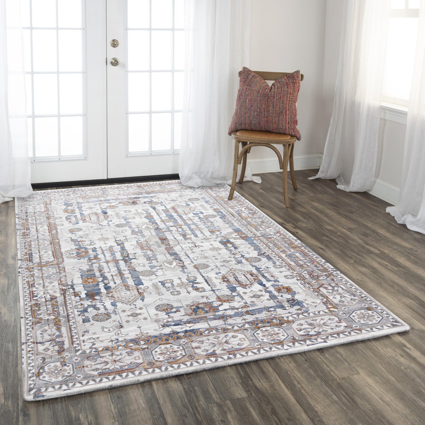 Westchester WES857 Ivory/Multi Power Loomed Rug - Rizzy
