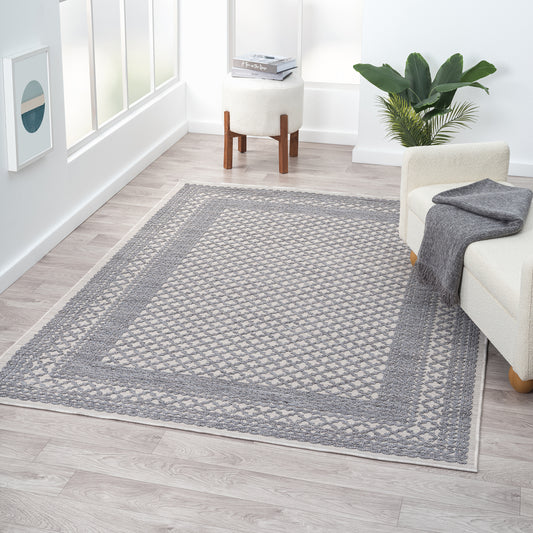 Westport-82291 Casual Power-Loomed Light Blue Polypropylene Indoor/Outdoor Area Rug - LR Home