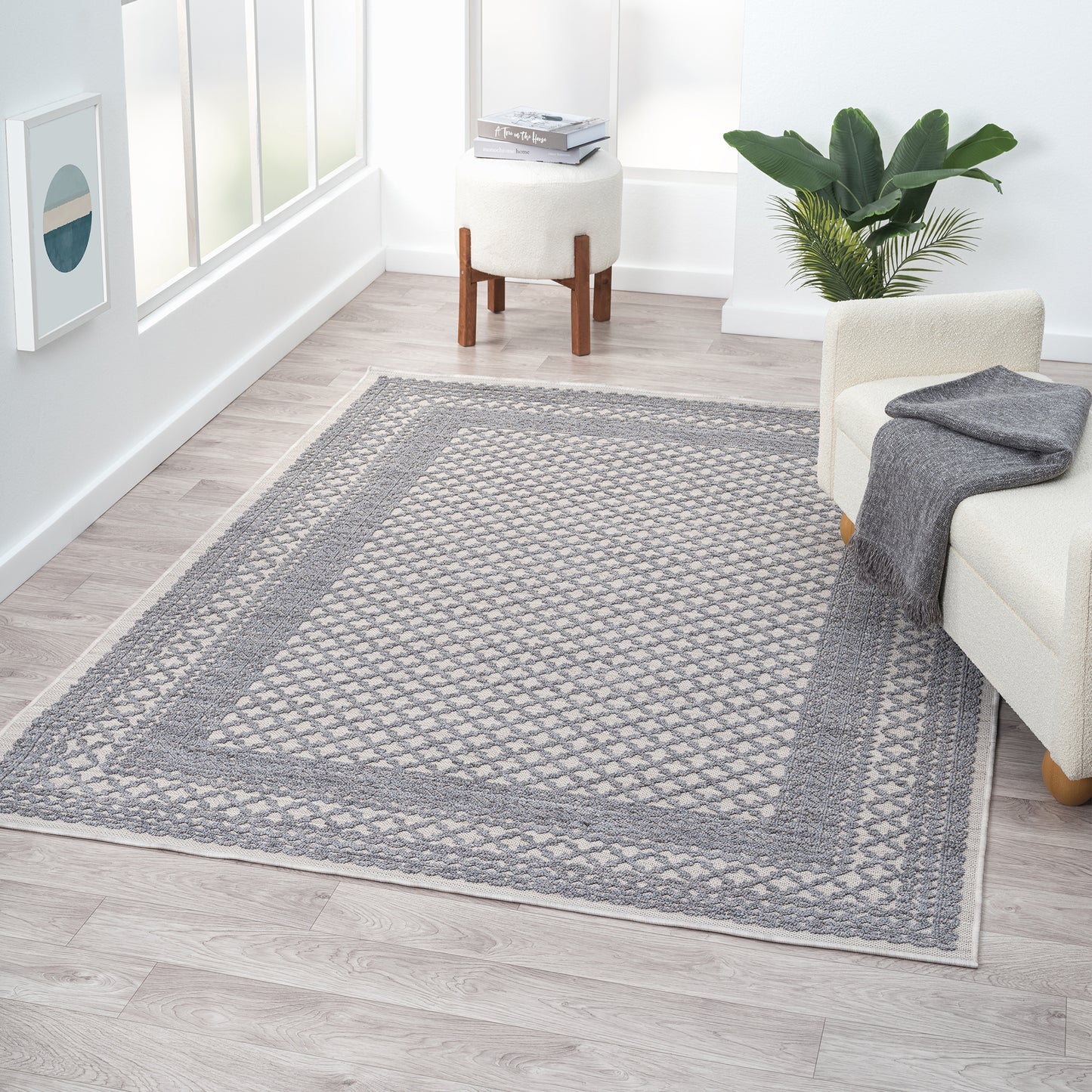WESTP-82290 Transitional/Casual Machine Made Light Blue PET Yarn Indoor/Outdoor Area Rugs - LR Home
