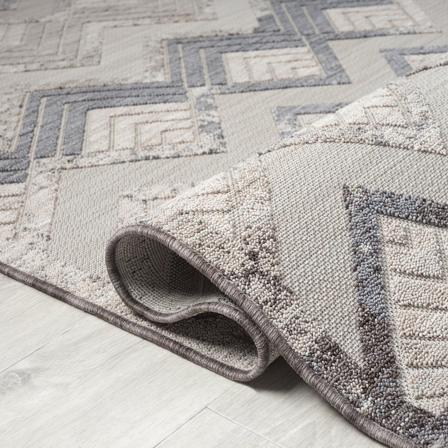 Westport-82292 Southwestern Power-Loomed Light Blue/Ivory Polypropylene Indoor/Outdoor Area Rug - LR Home