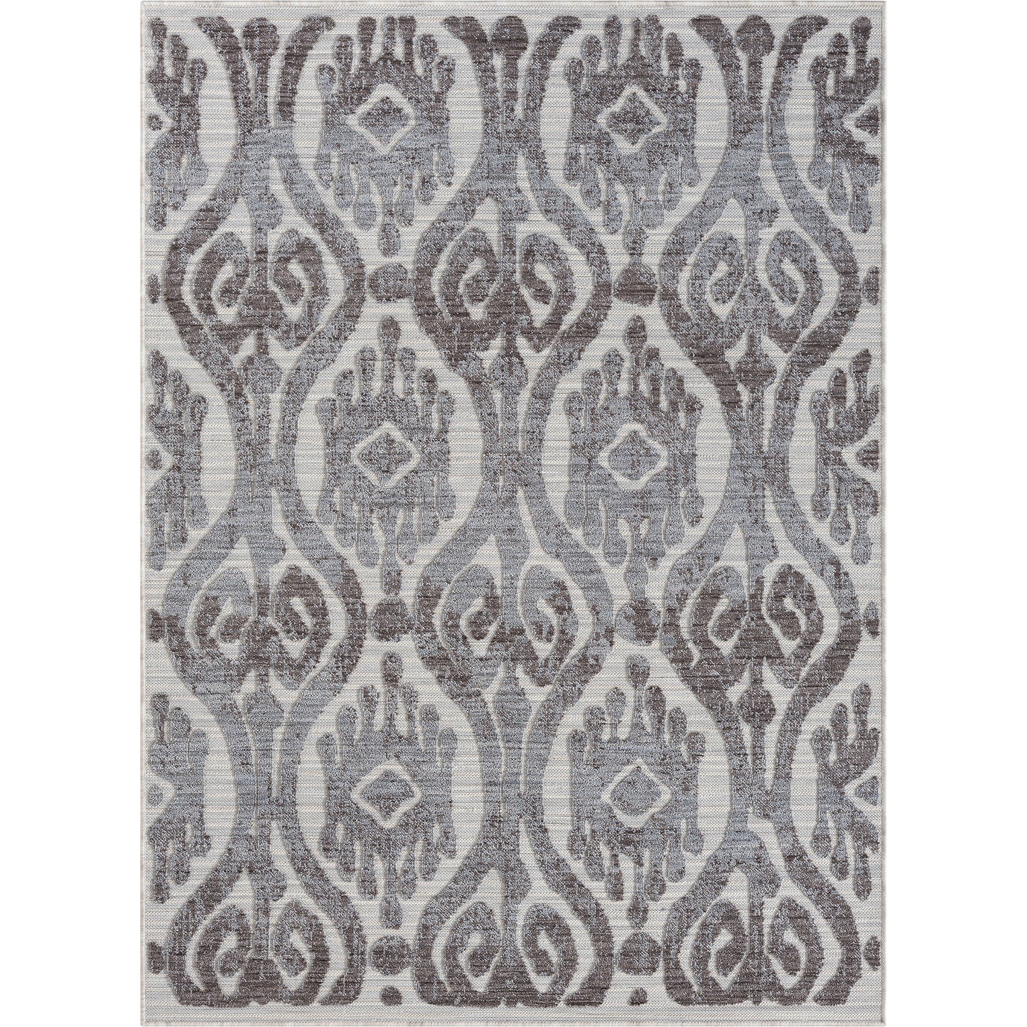 Westport-82293 Moroccan/Global Power-Loomed Blue/Gray Polypropylene Indoor/Outdoor Area Rug - LR Home