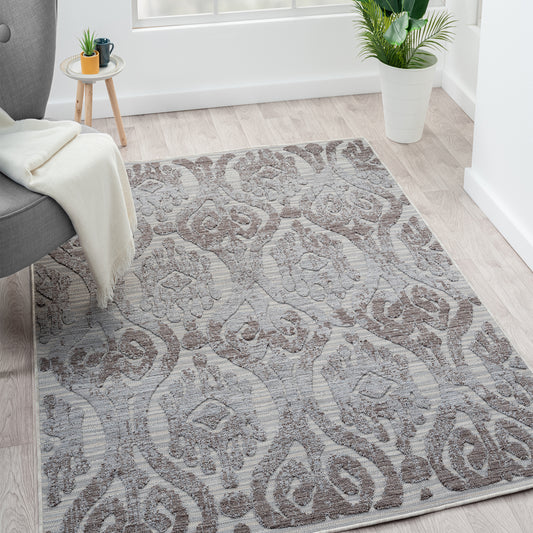 Westport-82293 Moroccan/Global Power-Loomed Blue/Gray Polypropylene Indoor/Outdoor Area Rug - LR Home