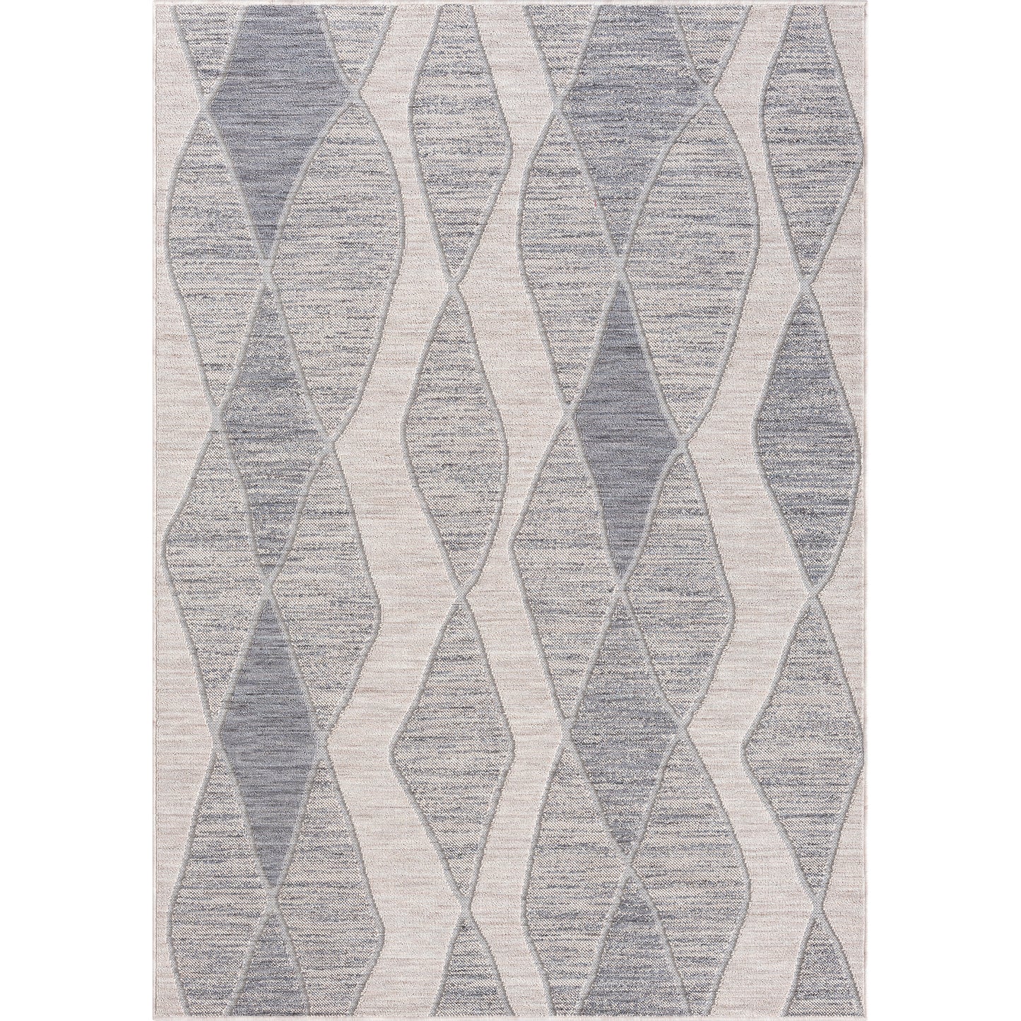 Westport-82294 Contemporary Power-Loomed Blue Polypropylene Indoor/Outdoor Area Rug - LR Home
